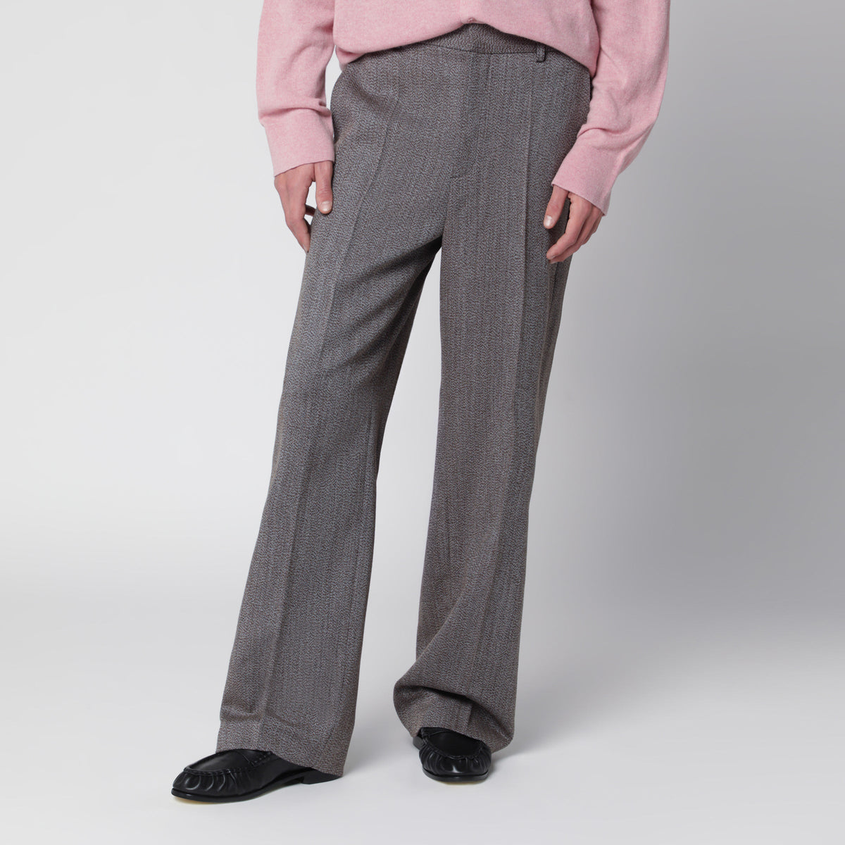 Sefr Beige Melange Tailored Trousers In Wool Men SEFR