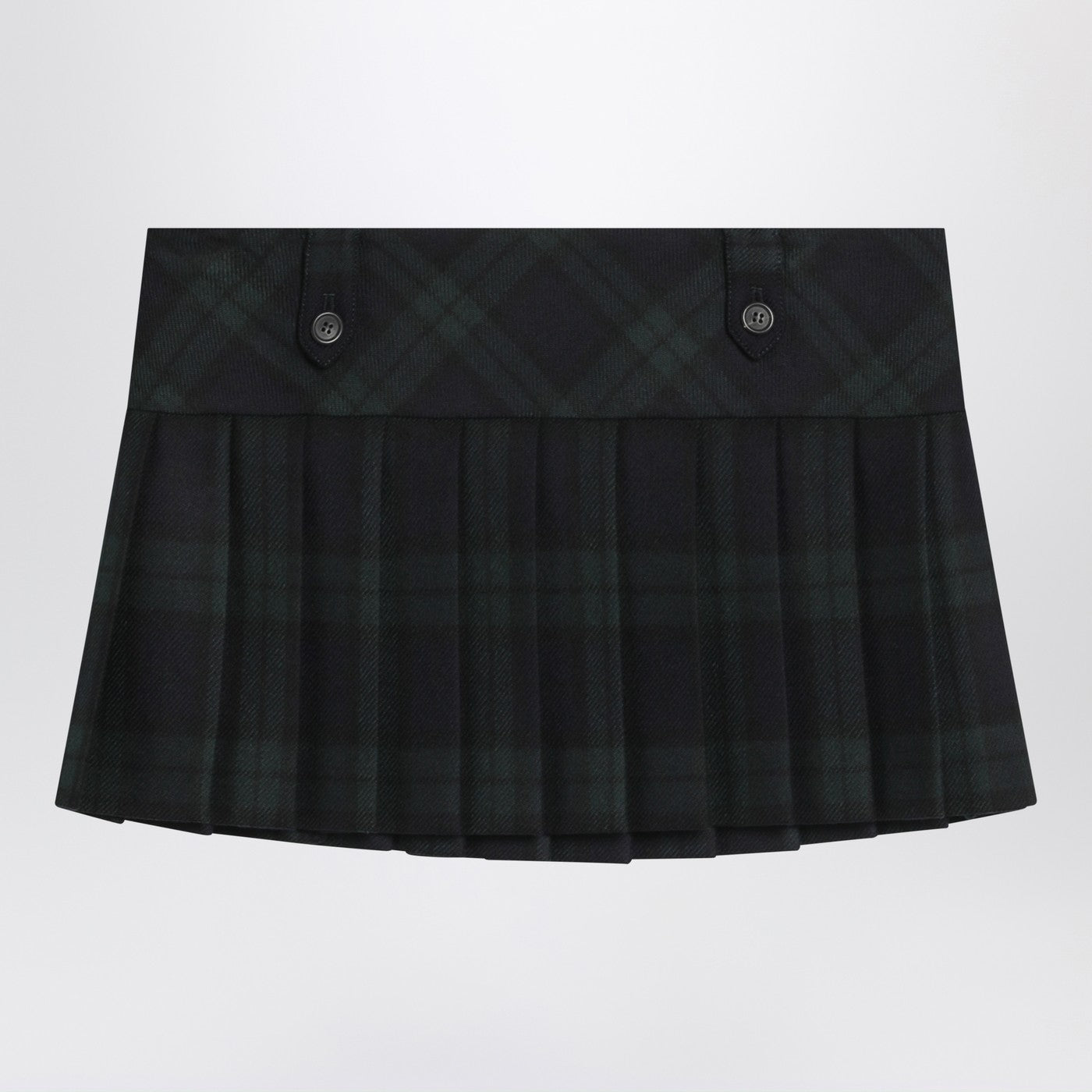 Miu Miu Blue/Green Pleated Wool Mini Skirt Women MIU MIU