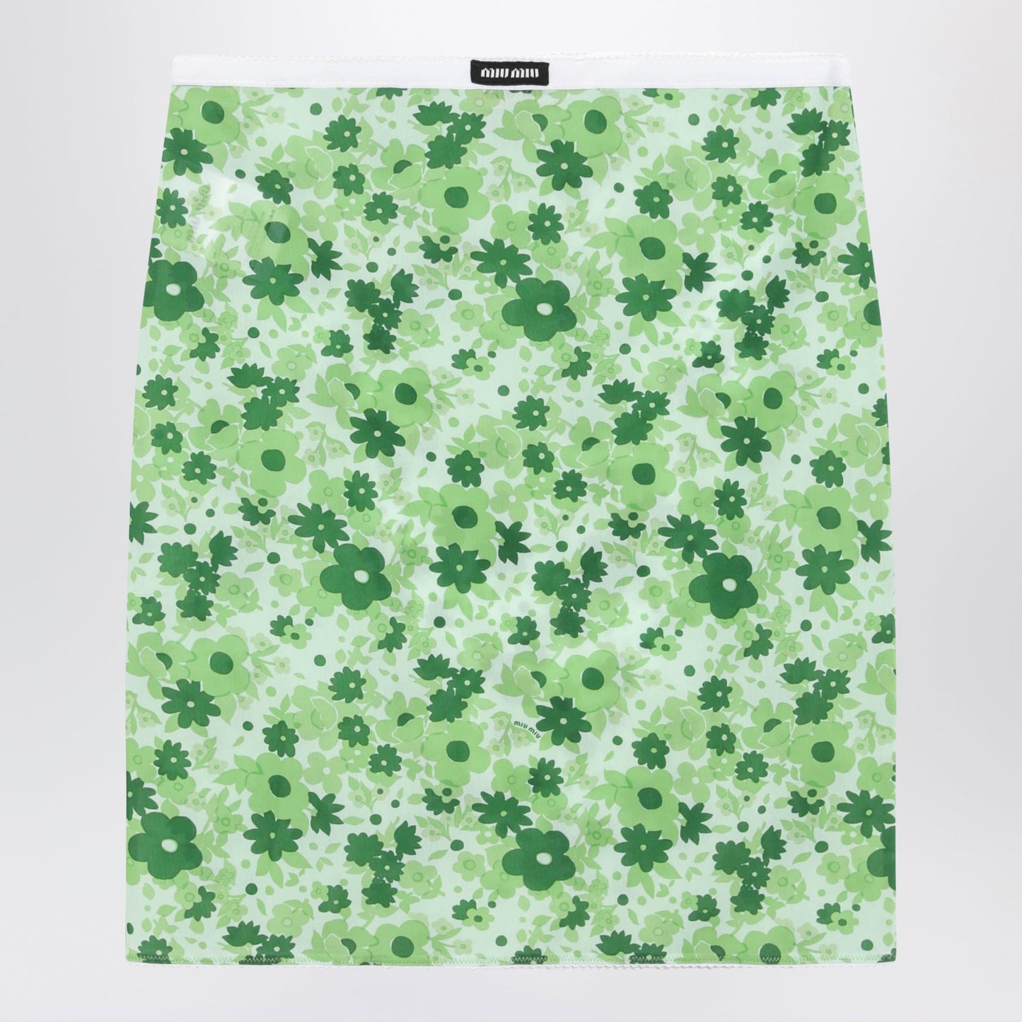 Miu Miu Green Skirt With Floral Pattern Women MIU MIU