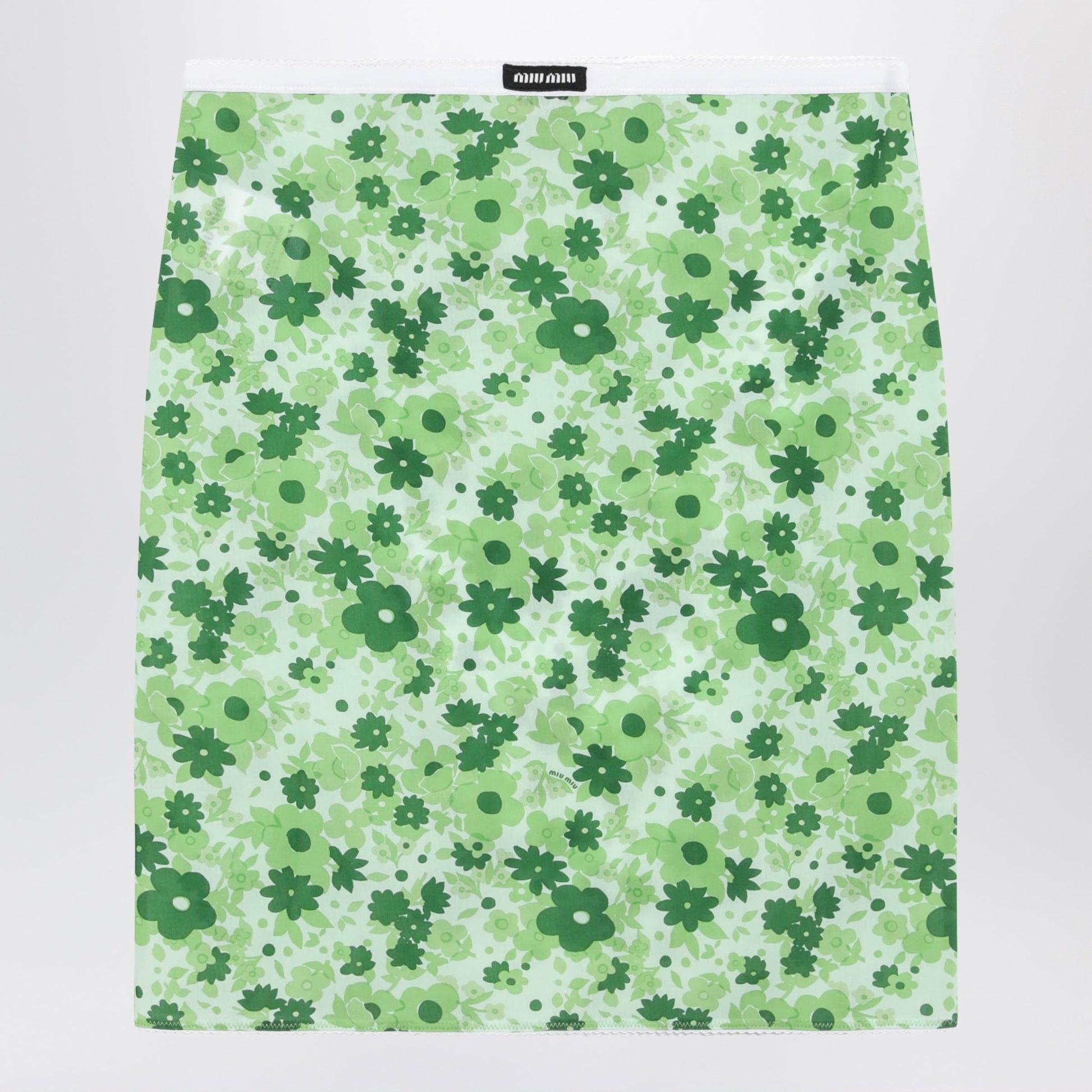 Miu Miu Green Skirt With Floral Pattern Women MIU MIU