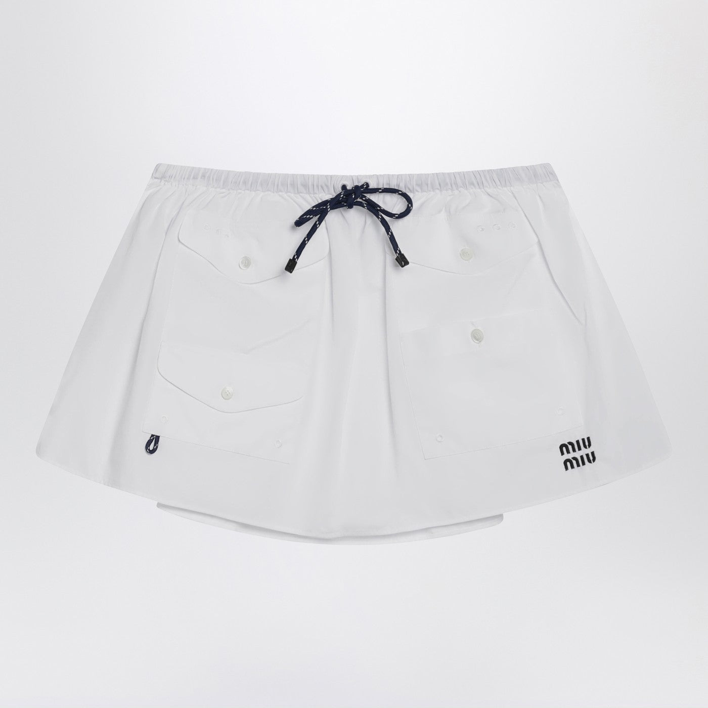 Miu Miu White Cotton Mini Skirt Women MIU MIU