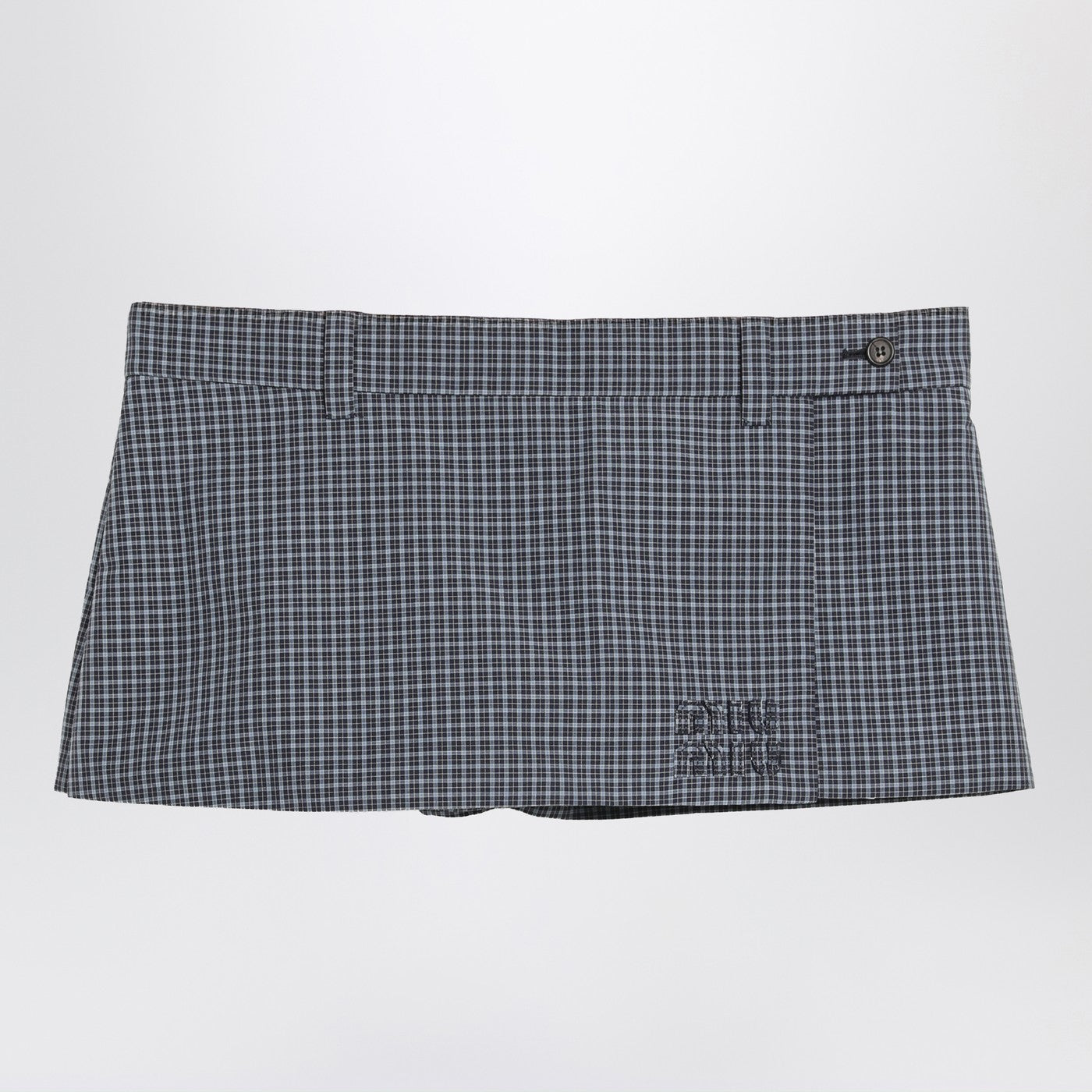 Miu Miu Mini Skirt In Blue Tech Check Women MIU MIU