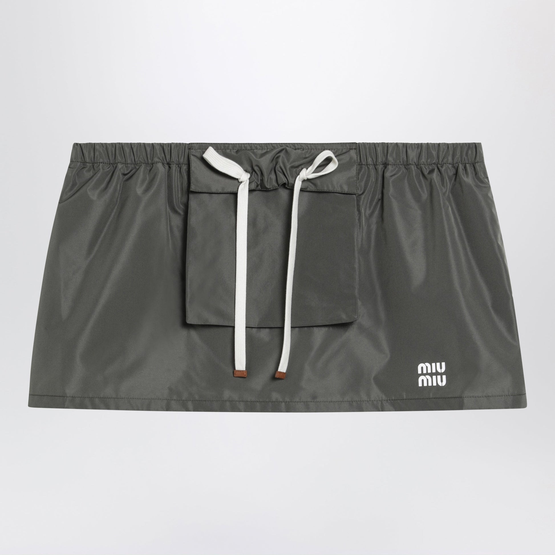 Miu Miu Tela Tec Miniskirt With Front Pocket Women MIU MIU