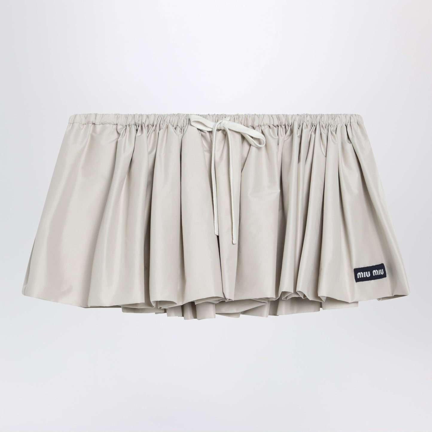 Miu Miu Ponge Tech Mini Skirt In Recycled Polyester, Opal Women MIU MIU
