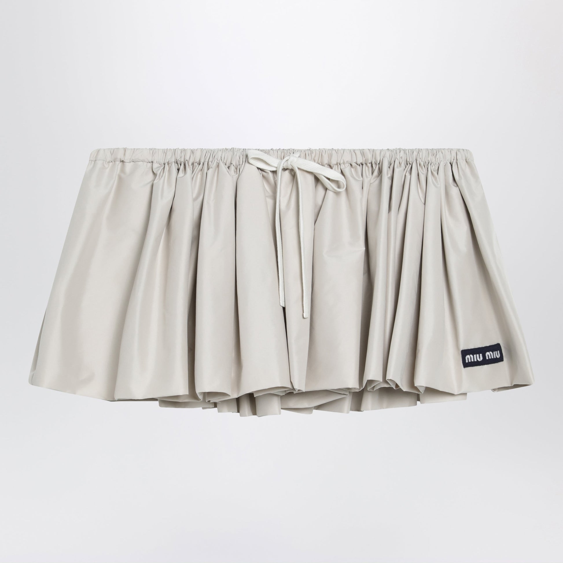 Miu Miu Ponge Tech Mini Skirt In Recycled Polyester, Opal Women MIU MIU