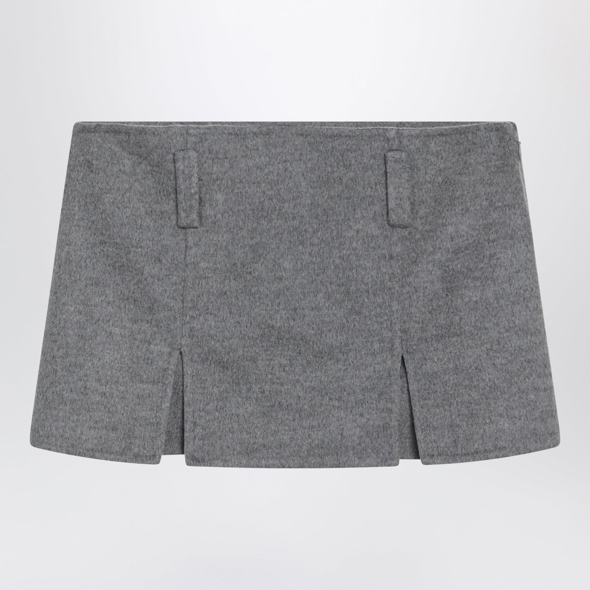 Miu Miu Gray Wool And Cashmere Miniskirt Women MIU MIU