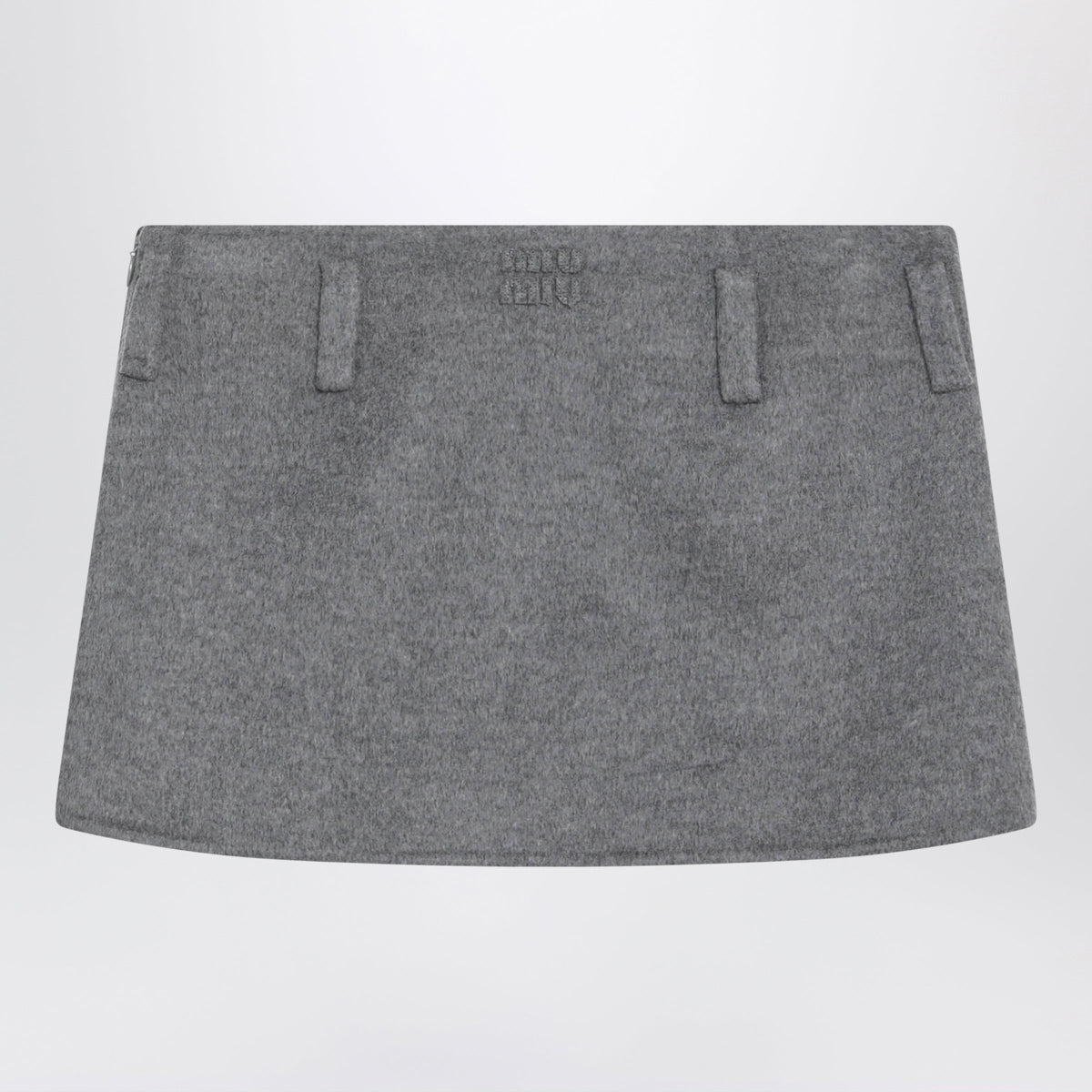 Miu Miu Gray Wool And Cashmere Miniskirt Women MIU MIU