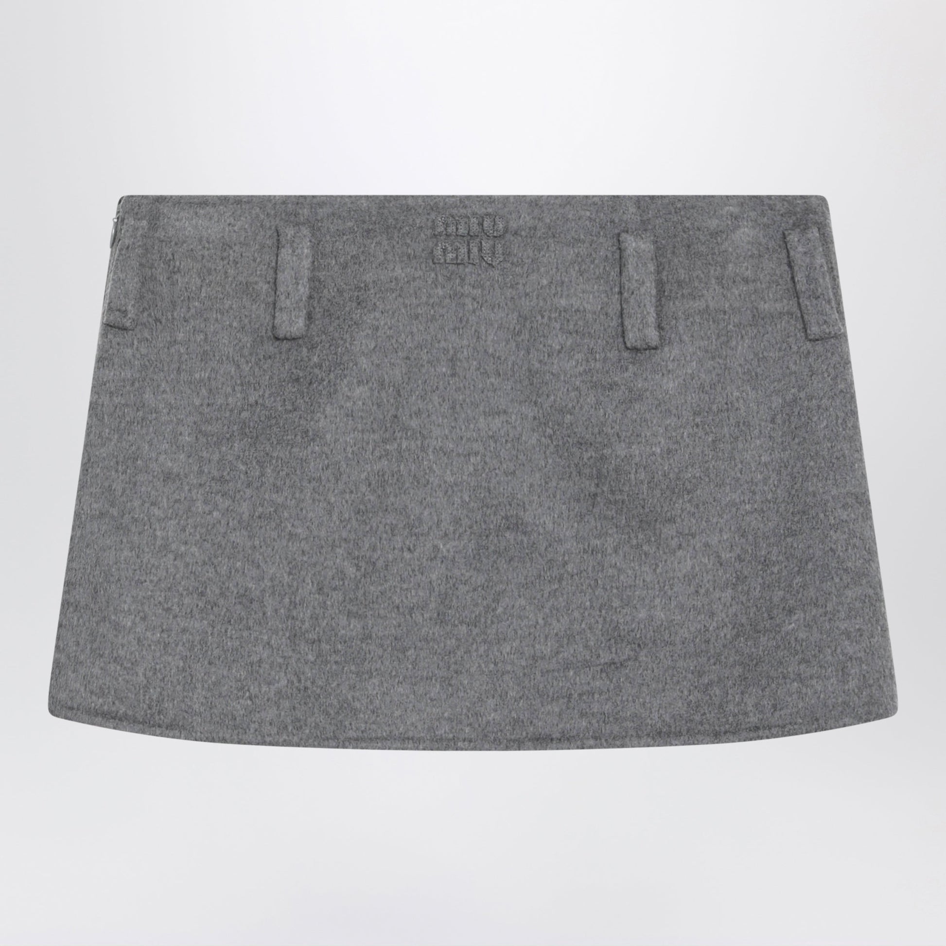 Miu Miu Gray Wool And Cashmere Miniskirt Women MIU MIU