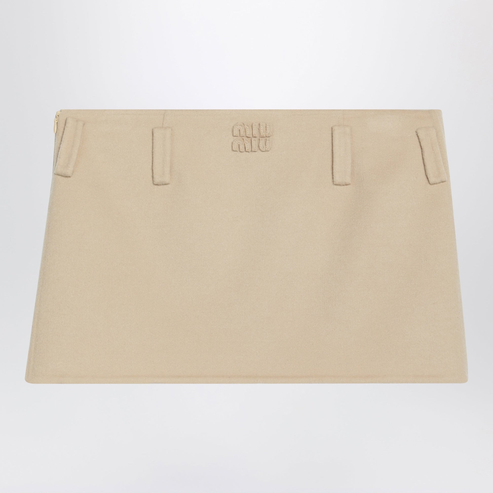Miu Miu Soy-Colored Mini Skirt In Wool And Cashmere Women MIU MIU
