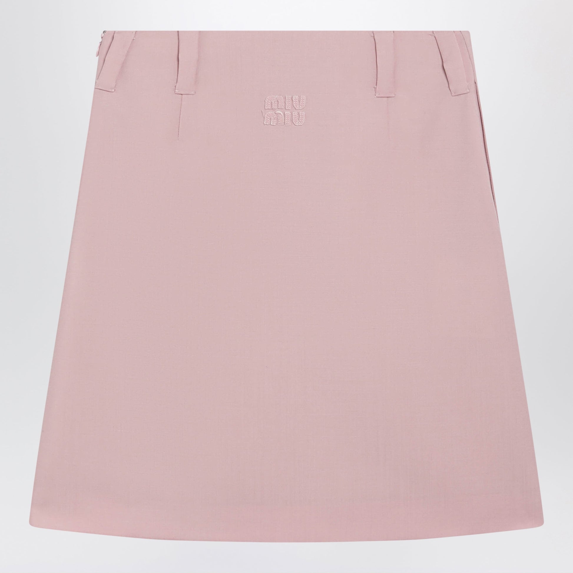 Miu Miu Peach Pink Wool-Blend Skirt Women MIU MIU