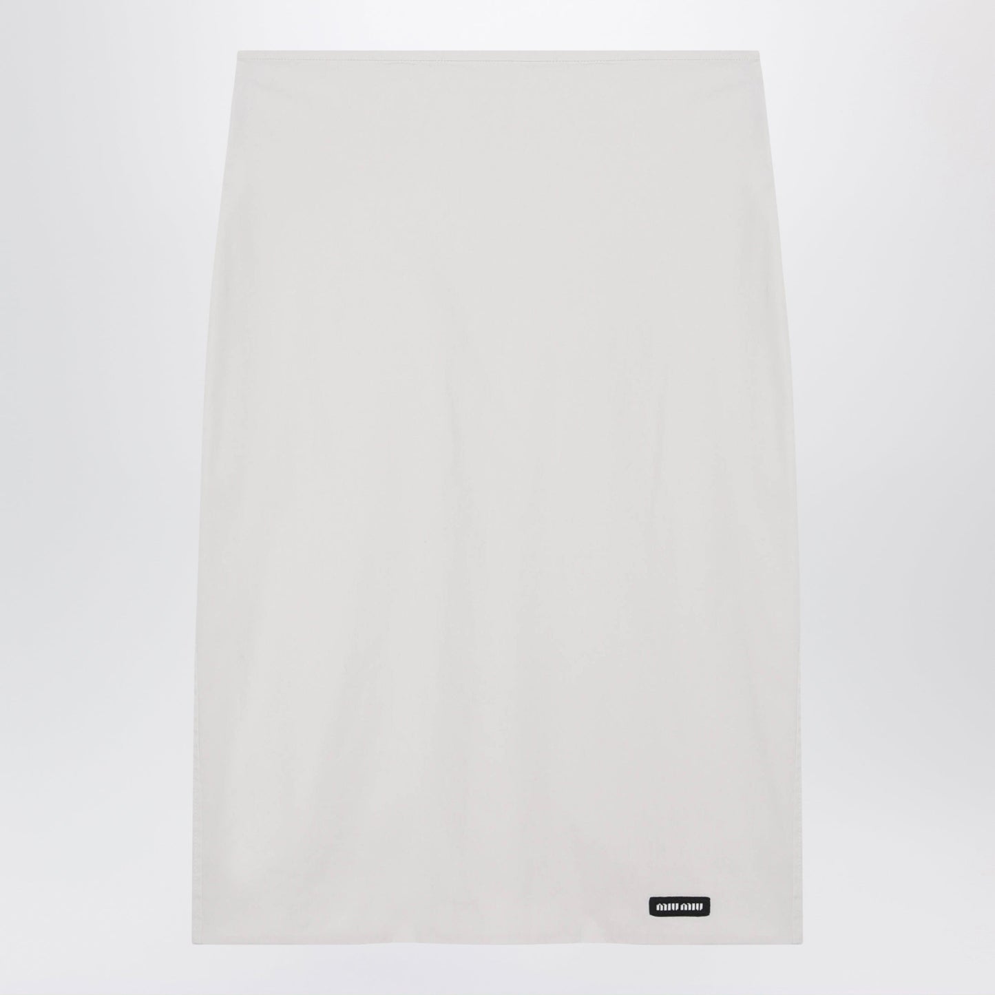 Miu Miu Pencil Skirt In Stretch Poplin, Talc Women MIU MIU