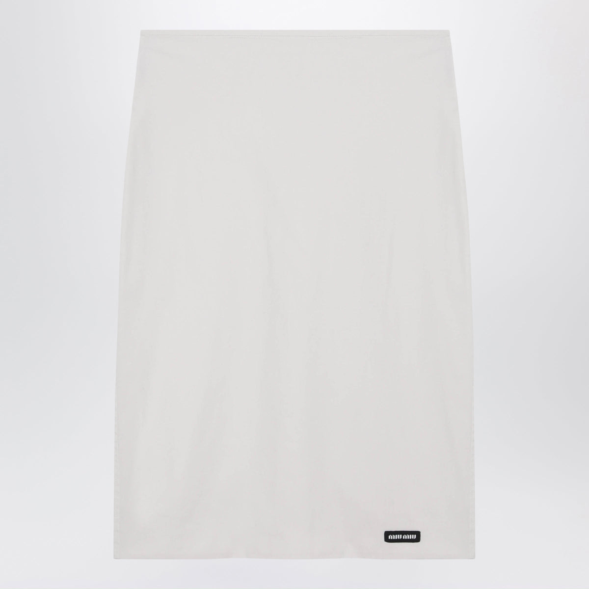 Miu Miu Pencil Skirt In Stretch Poplin, Talc Women MIU MIU