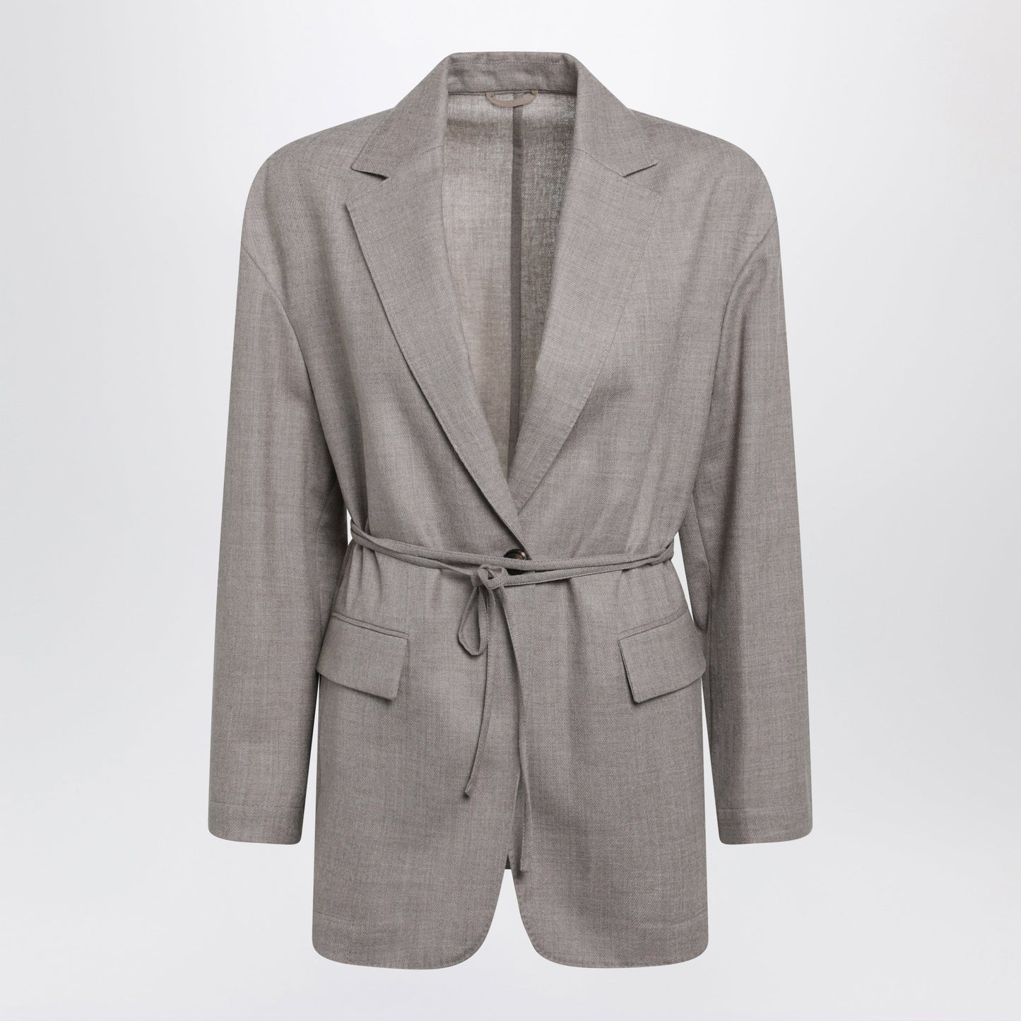 Brunello Cucinelli Melange Virgin Wool Blazer In Almond Women BRUNELLO CUCINELLI
