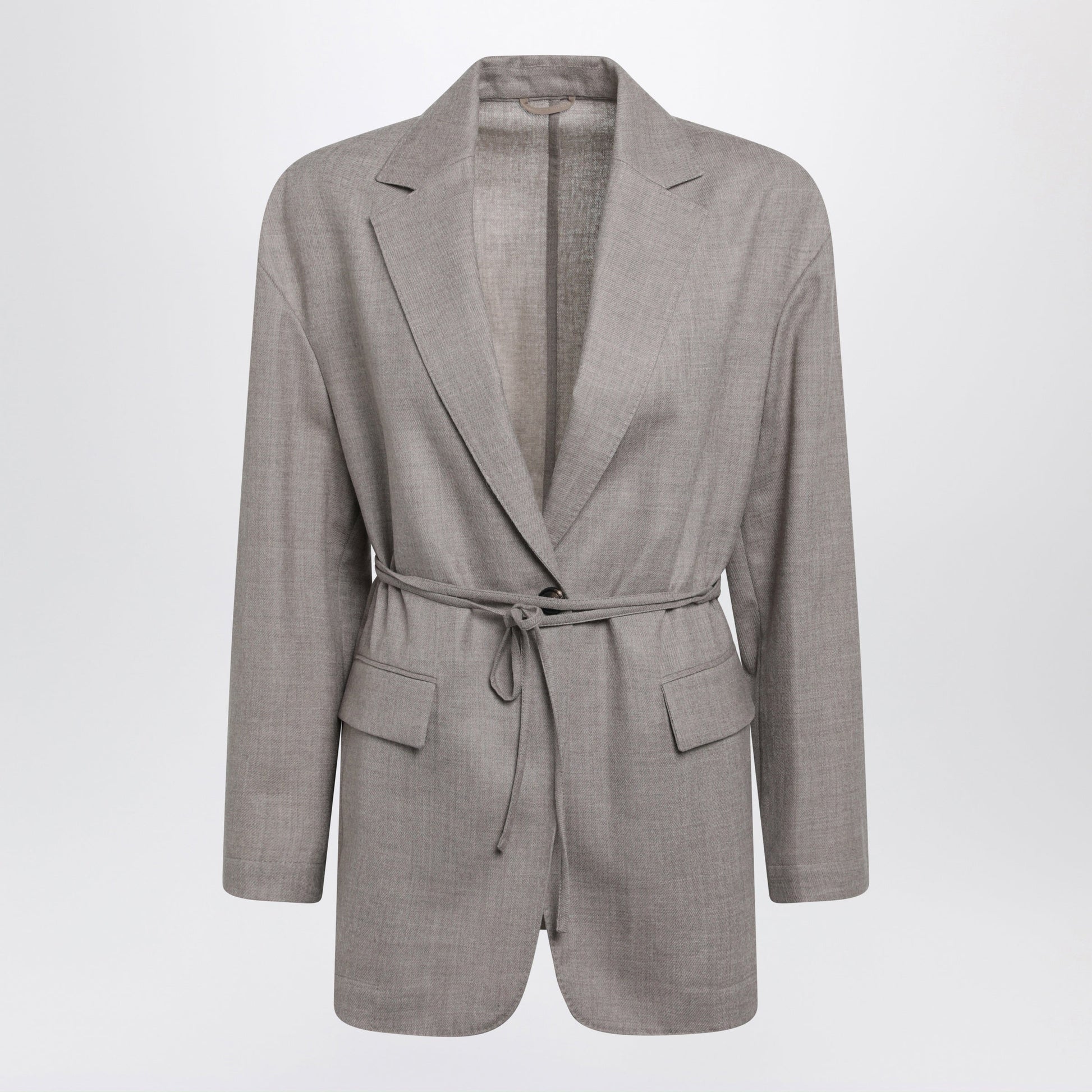 Brunello Cucinelli Melange Virgin Wool Blazer In Almond Women BRUNELLO CUCINELLI