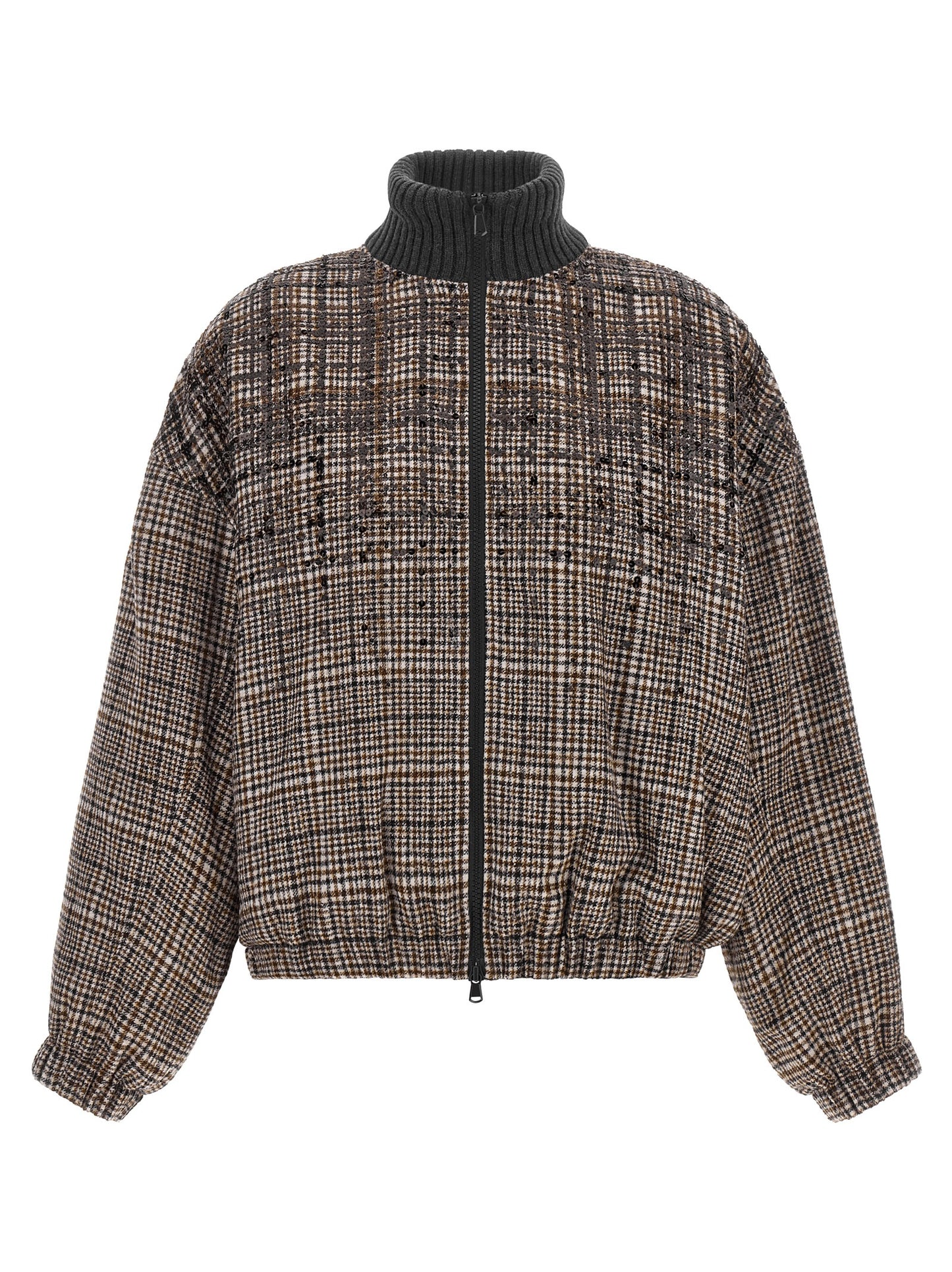 Brunello Cucinelli Women Sequin Check Bomber Jacket BRUNELLO CUCINELLI