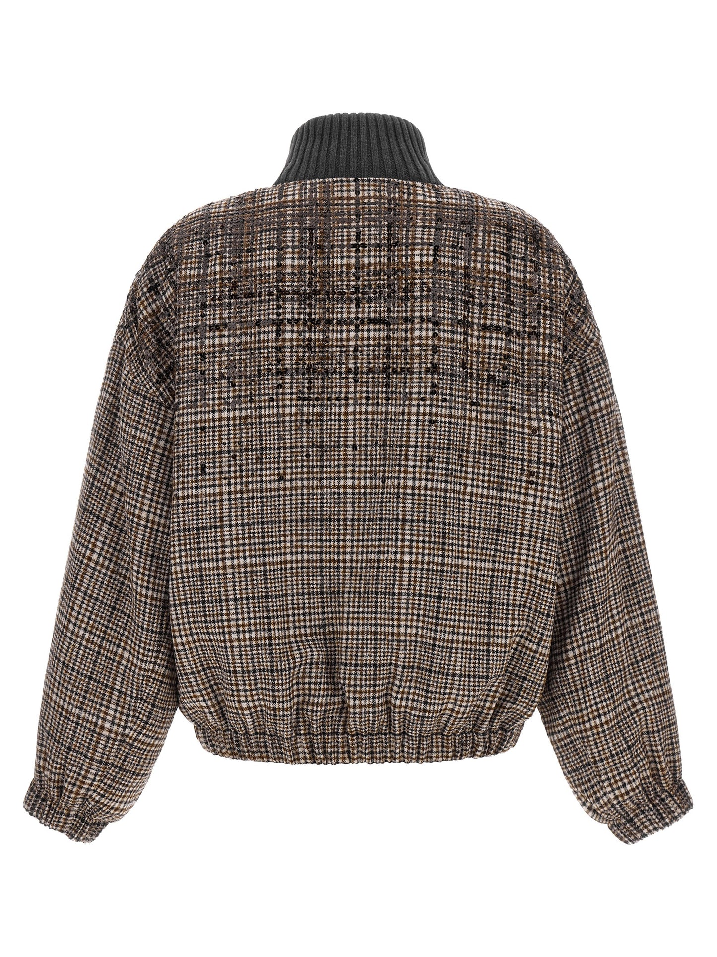 Brunello Cucinelli Women Sequin Check Bomber Jacket BRUNELLO CUCINELLI