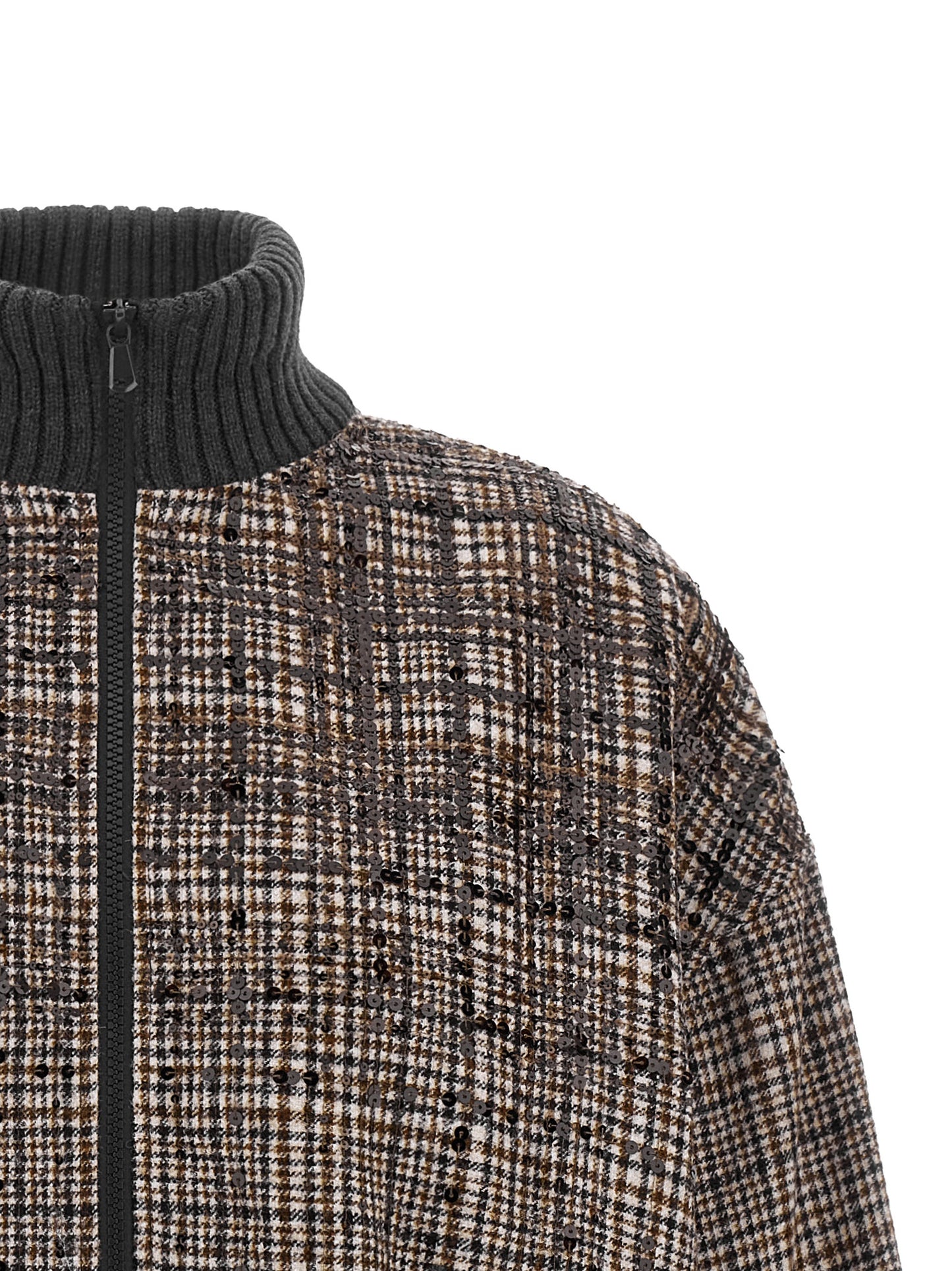 Brunello Cucinelli Women Sequin Check Bomber Jacket BRUNELLO CUCINELLI