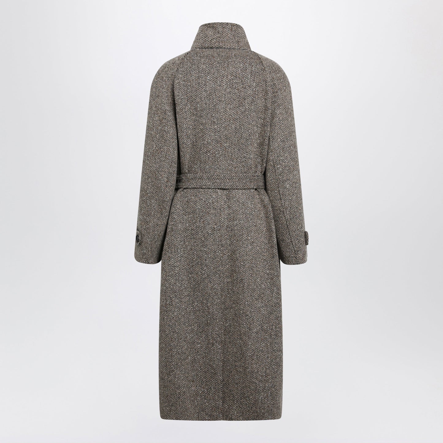 Brunello Cucinelli Sparkling Camel And Black Virgin Wool Coat Women BRUNELLO CUCINELLI