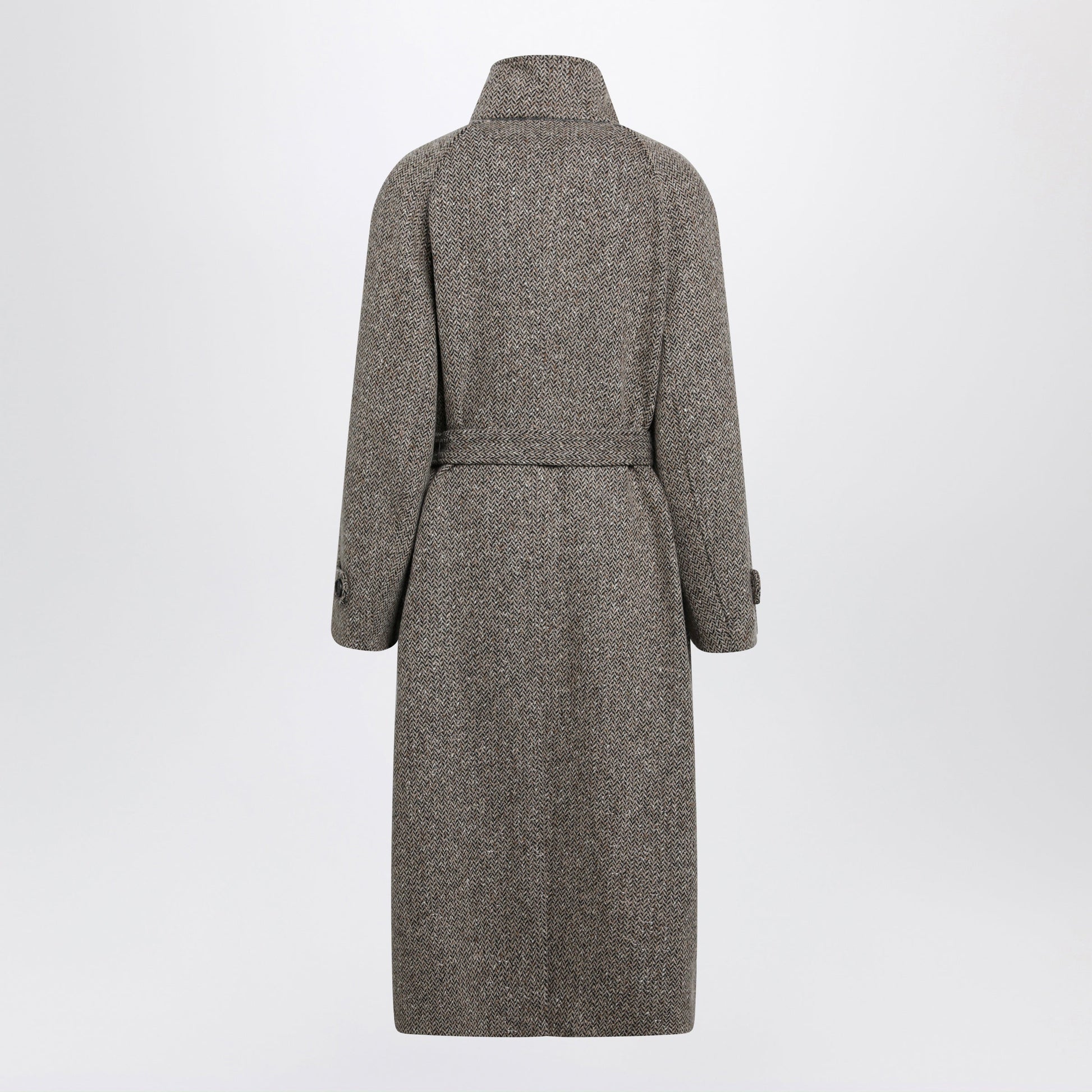 Brunello Cucinelli Sparkling Camel And Black Virgin Wool Coat Women BRUNELLO CUCINELLI