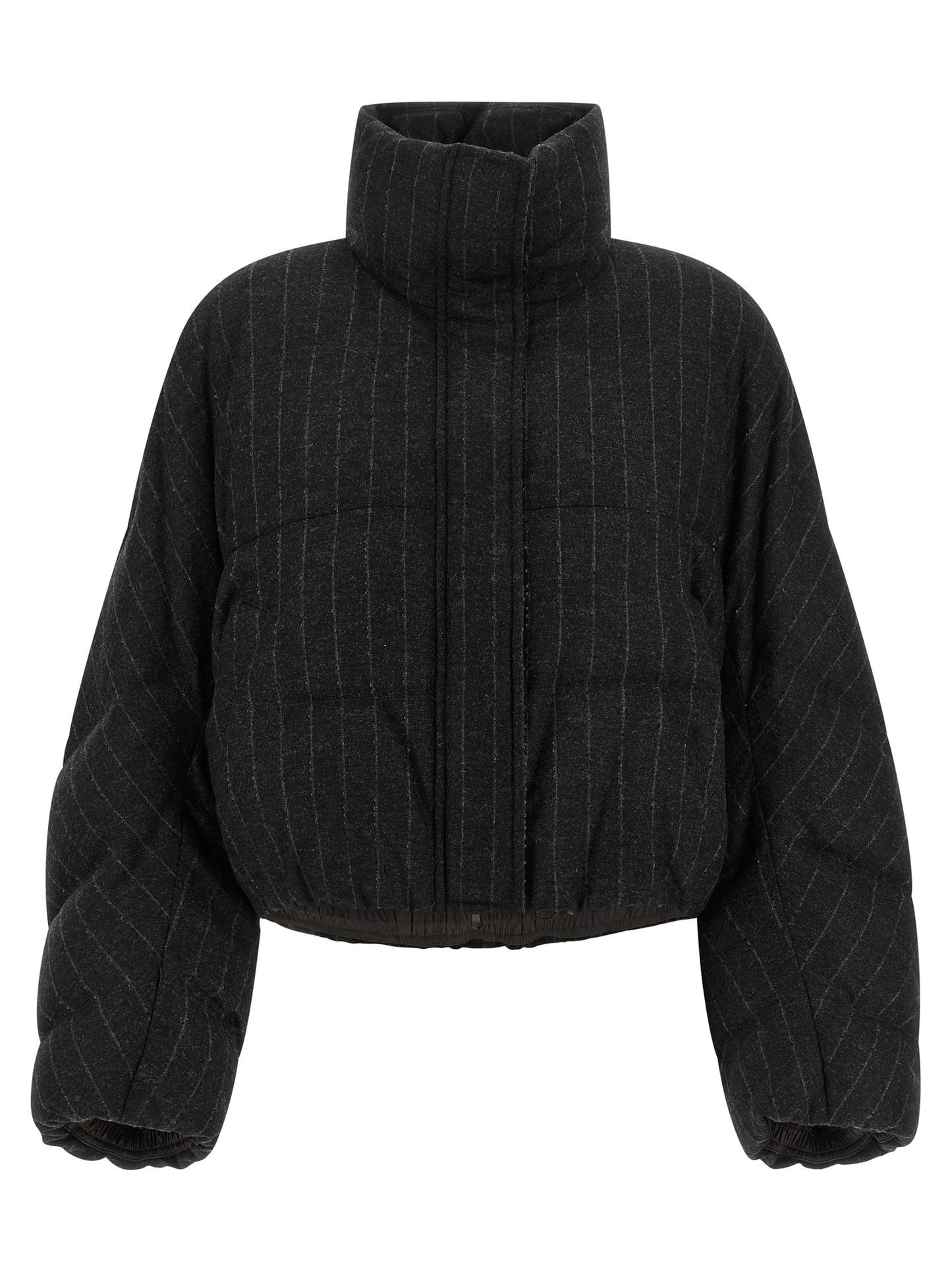 Brunello Cucinelli Women Micro Sequin Pinstriped Crop Down Jacket BRUNELLO CUCINELLI