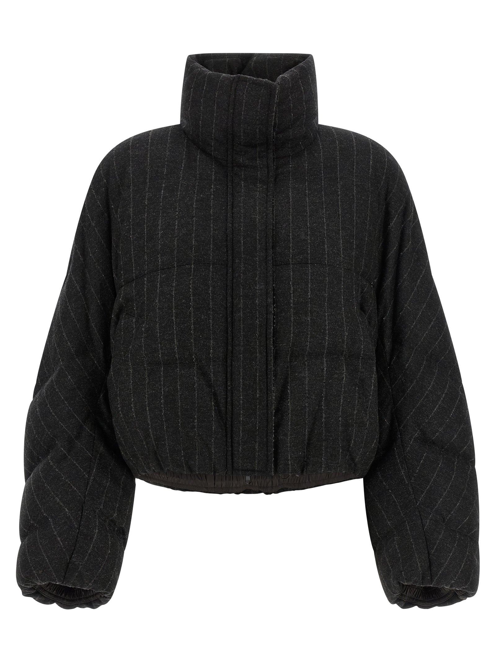 Brunello Cucinelli Women Micro Sequin Pinstriped Crop Down Jacket BRUNELLO CUCINELLI