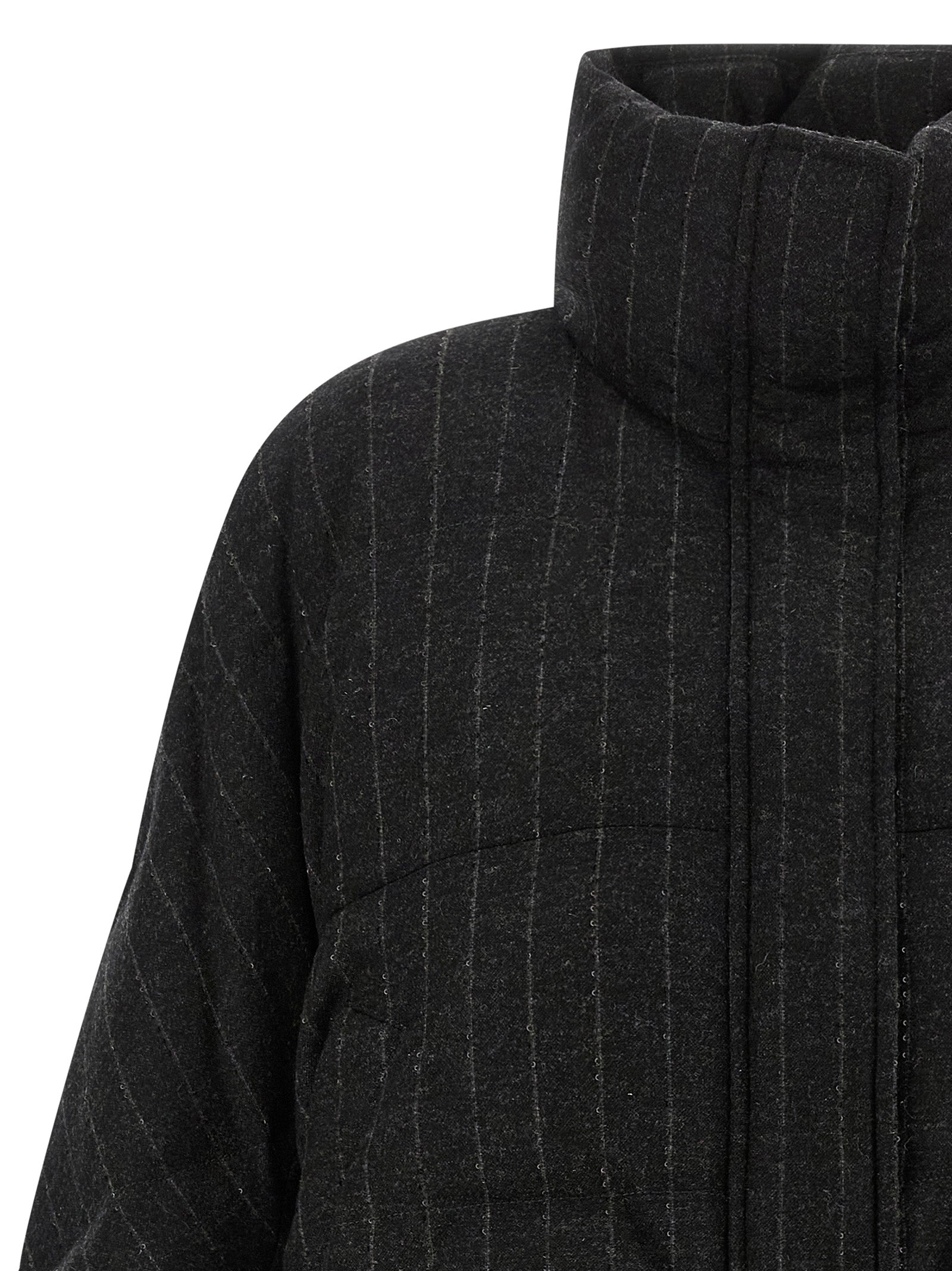 Brunello Cucinelli Women Micro Sequin Pinstriped Crop Down Jacket BRUNELLO CUCINELLI
