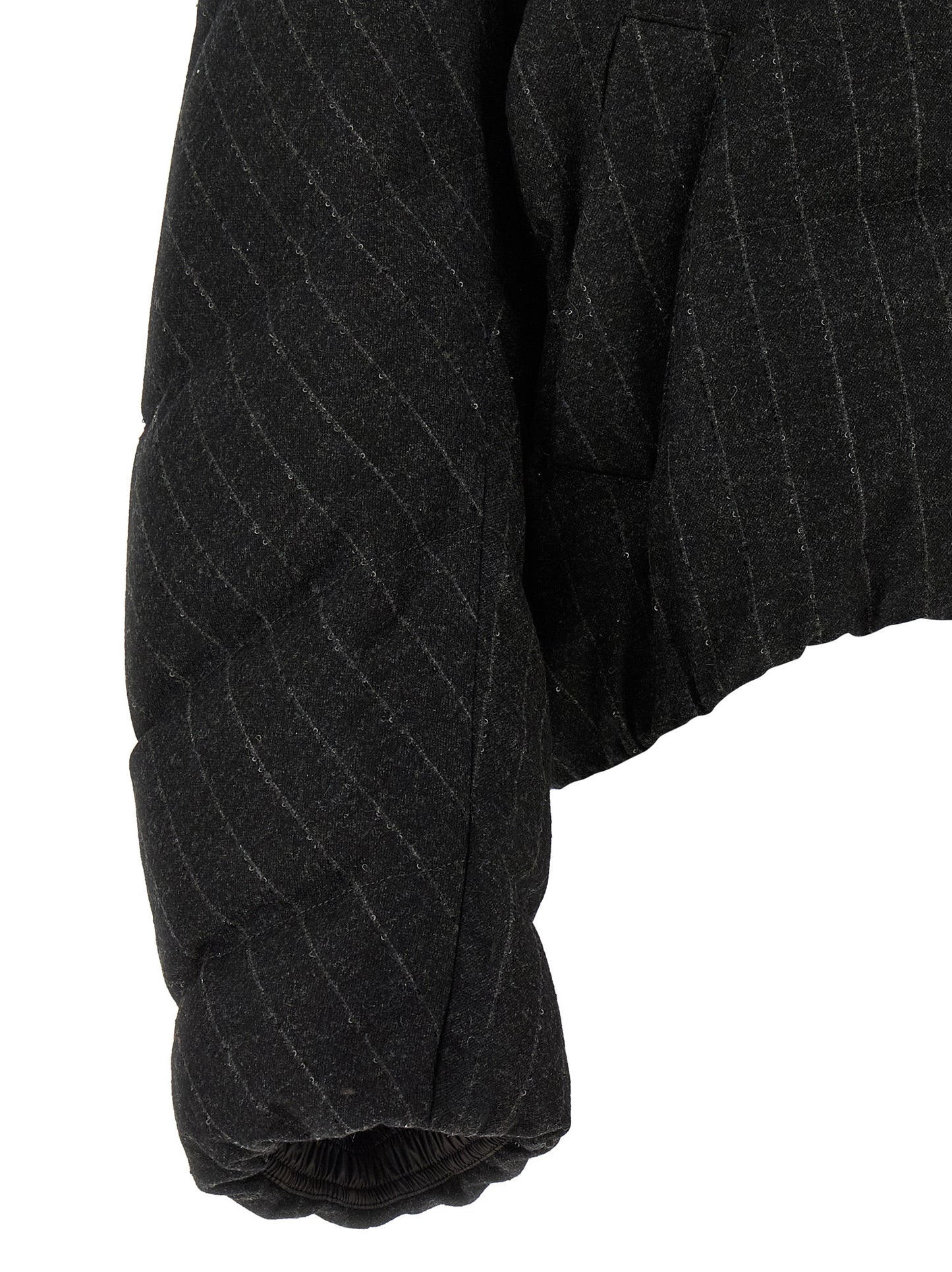 Brunello Cucinelli Women Micro Sequin Pinstriped Crop Down Jacket BRUNELLO CUCINELLI