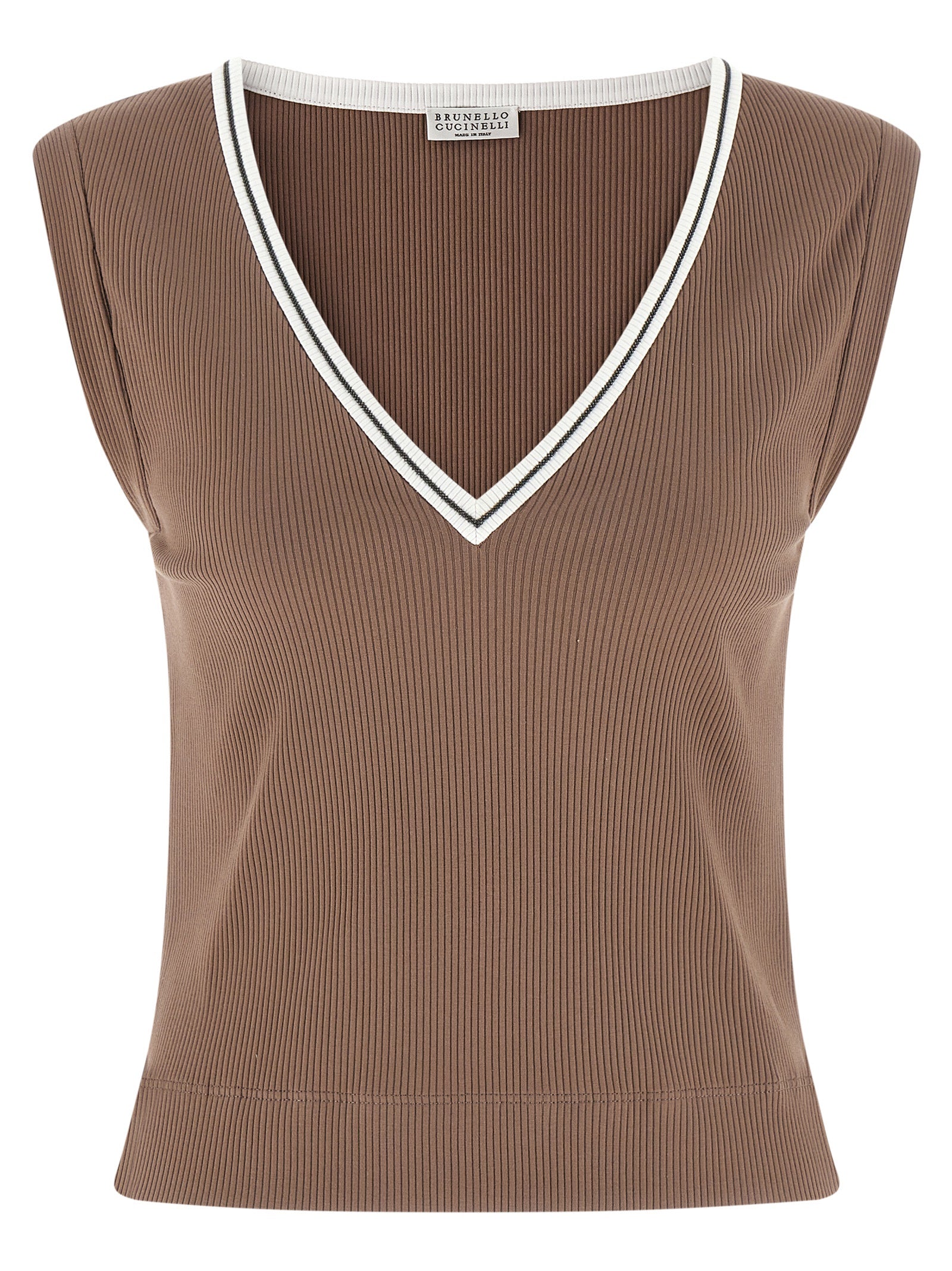 Brunello Cucinelli Women 'Shiny Trim' Tank Top BRUNELLO CUCINELLI