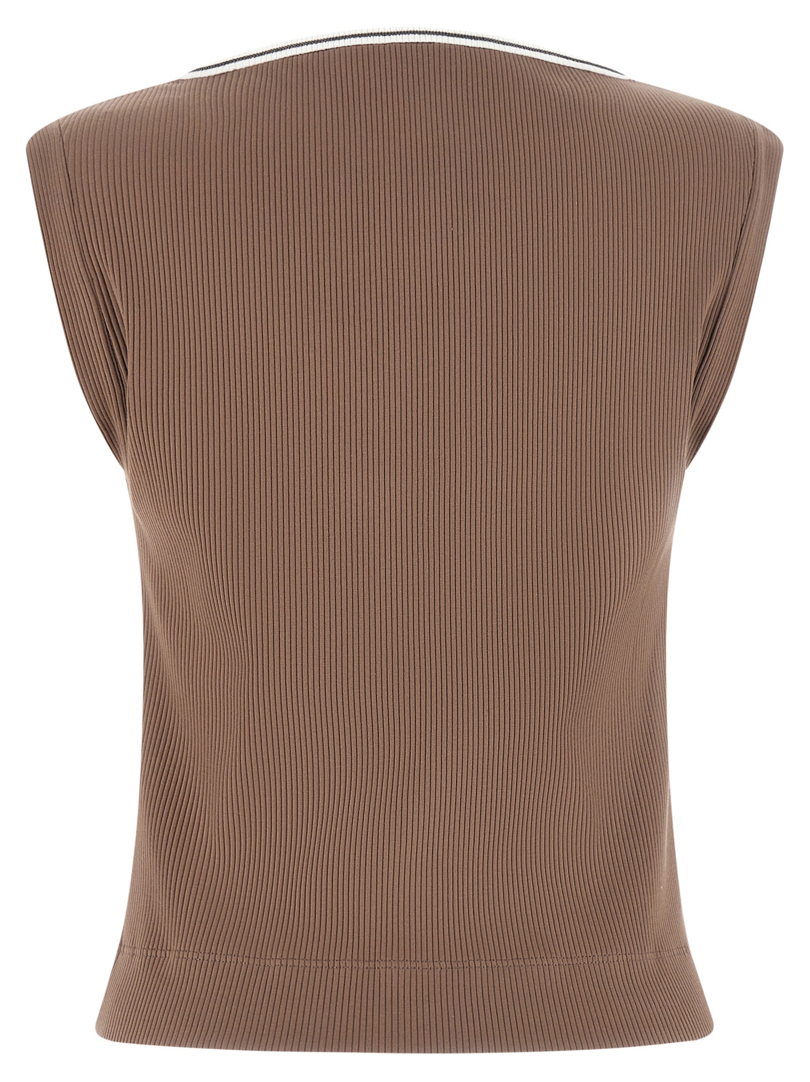 Brunello Cucinelli Women 'Shiny Trim' Tank Top BRUNELLO CUCINELLI