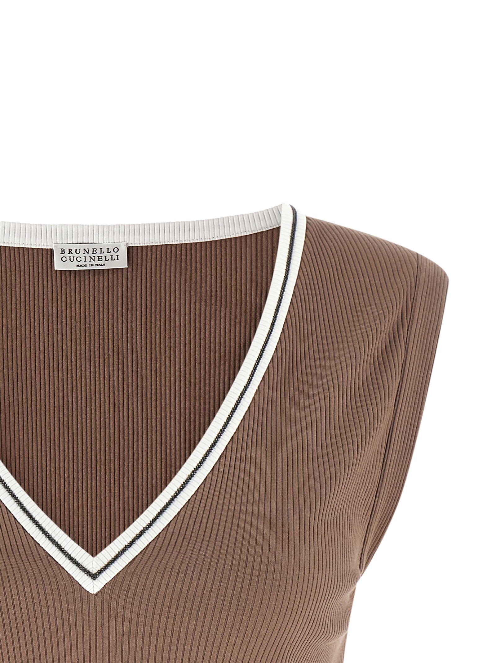 Brunello Cucinelli Women 'Shiny Trim' Tank Top BRUNELLO CUCINELLI