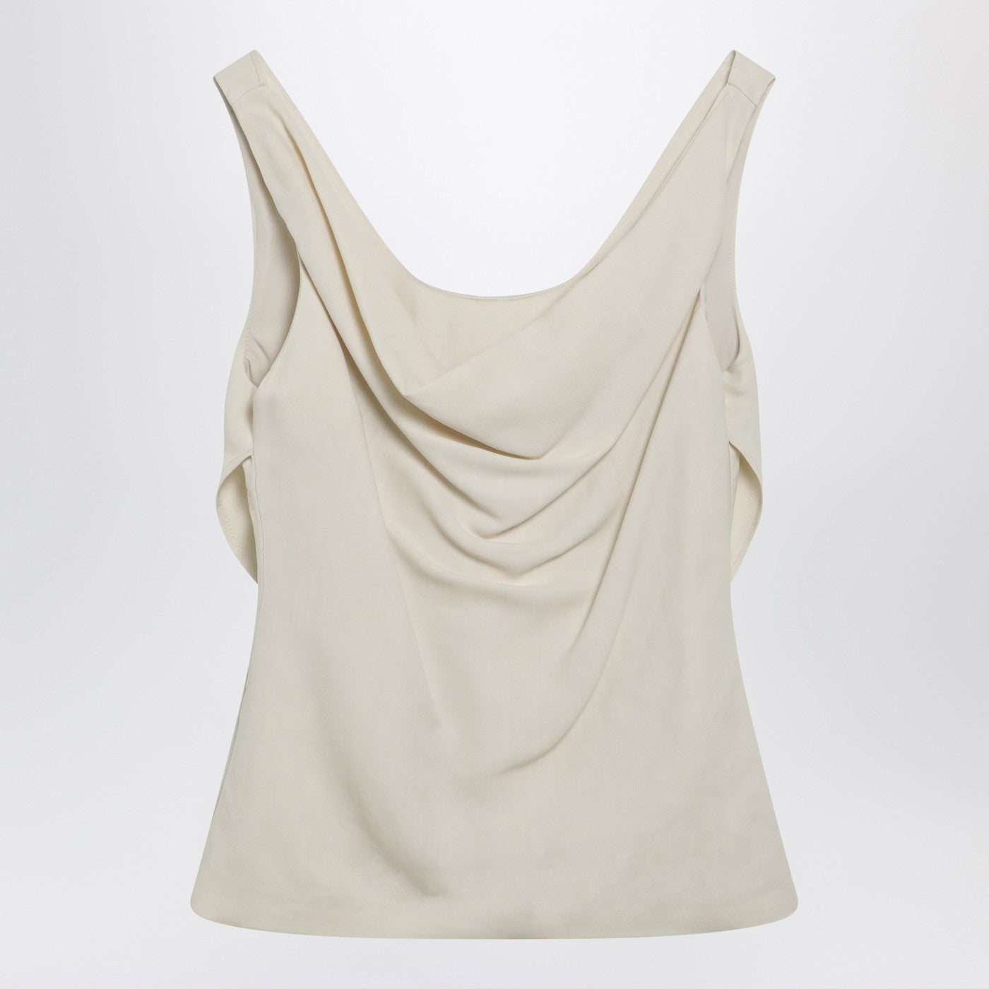Brunello Cucinelli Cream-Colored Top In Fluid Viscose And Linen Twill Women BRUNELLO CUCINELLI