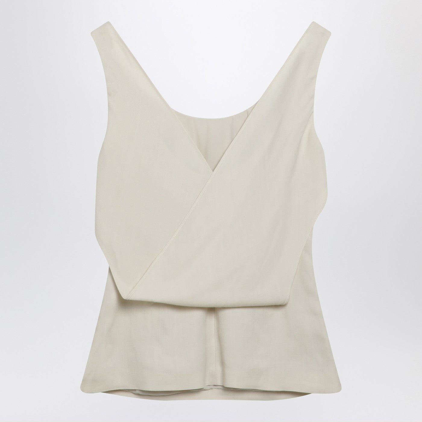 Brunello Cucinelli Cream-Colored Top In Fluid Viscose And Linen Twill Women BRUNELLO CUCINELLI