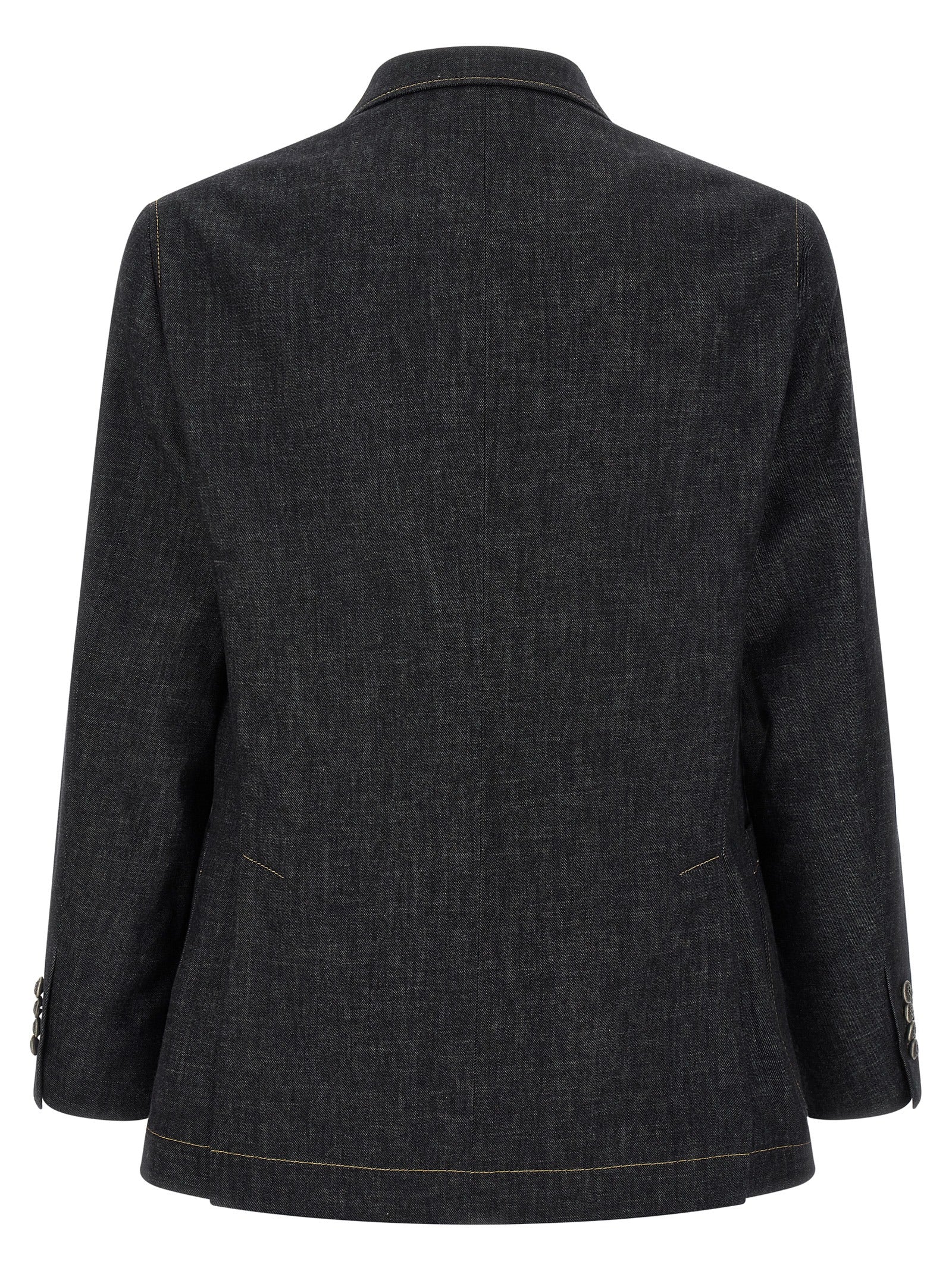 Brunello Cucinelli Men Double-Breasted Denim Blazer BRUNELLO CUCINELLI