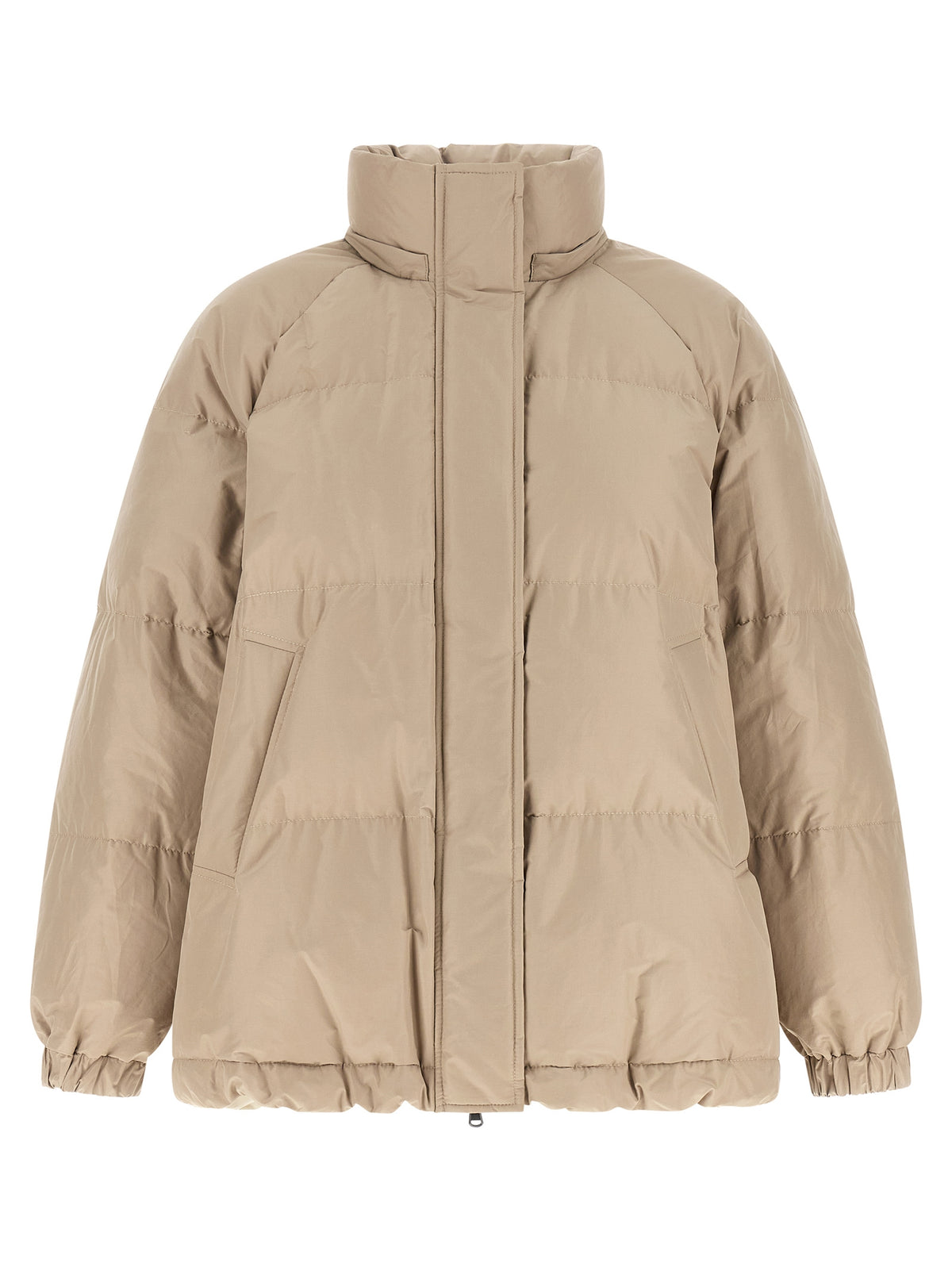 Brunello Cucinelli Women Beige Taffeta Down Jacket BRUNELLO CUCINELLI