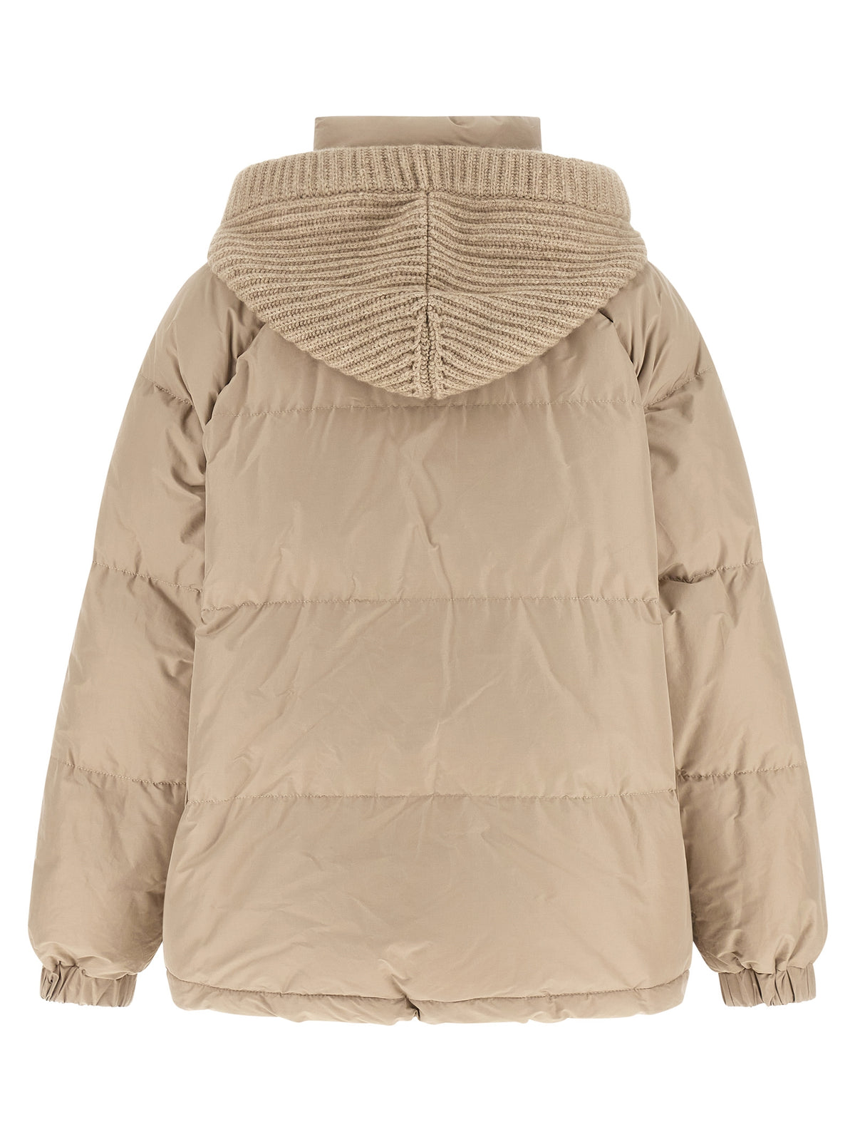 Brunello Cucinelli Women Beige Taffeta Down Jacket BRUNELLO CUCINELLI