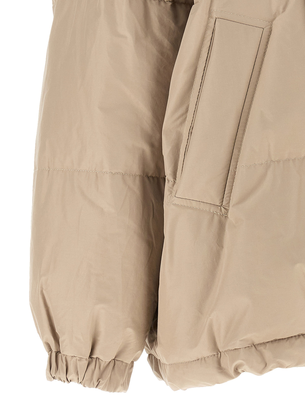 Brunello Cucinelli Women Beige Taffeta Down Jacket BRUNELLO CUCINELLI