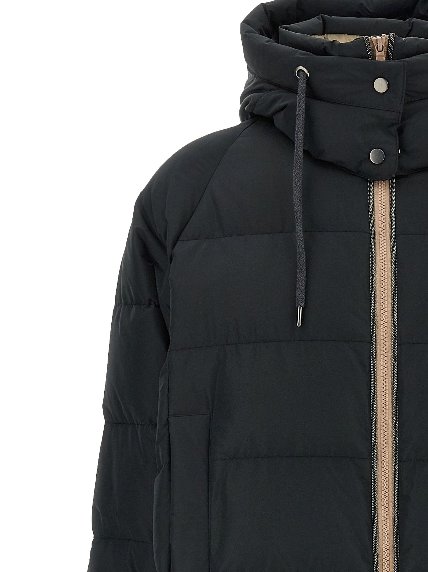Brunello Cucinelli Women Down Jacket With Knit And Jewel Details BRUNELLO CUCINELLI
