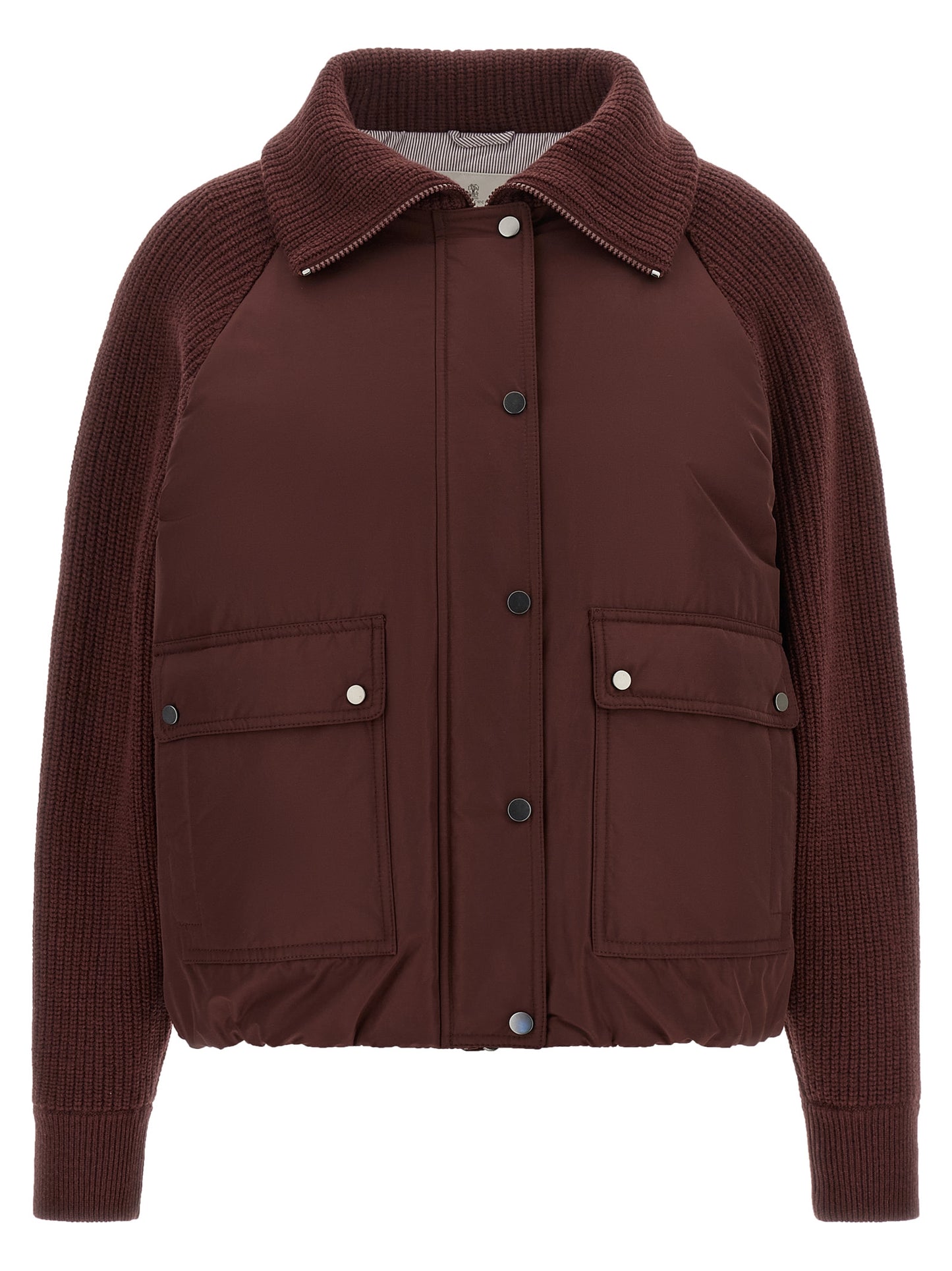 Brunello Cucinelli Women 'Shiny Zipper Pull' Down Jacket BRUNELLO CUCINELLI