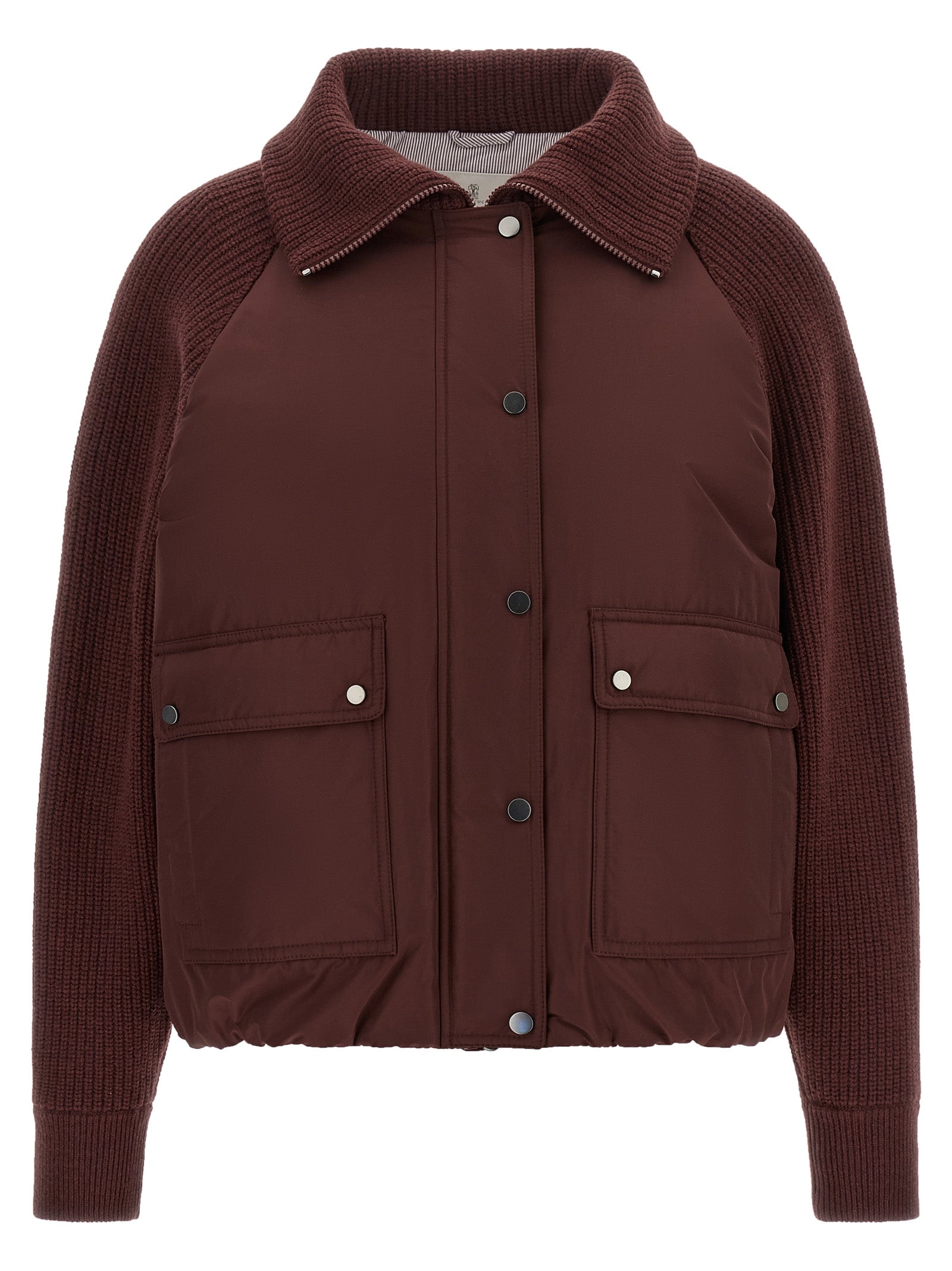 Brunello Cucinelli Women 'Shiny Zipper Pull' Down Jacket BRUNELLO CUCINELLI
