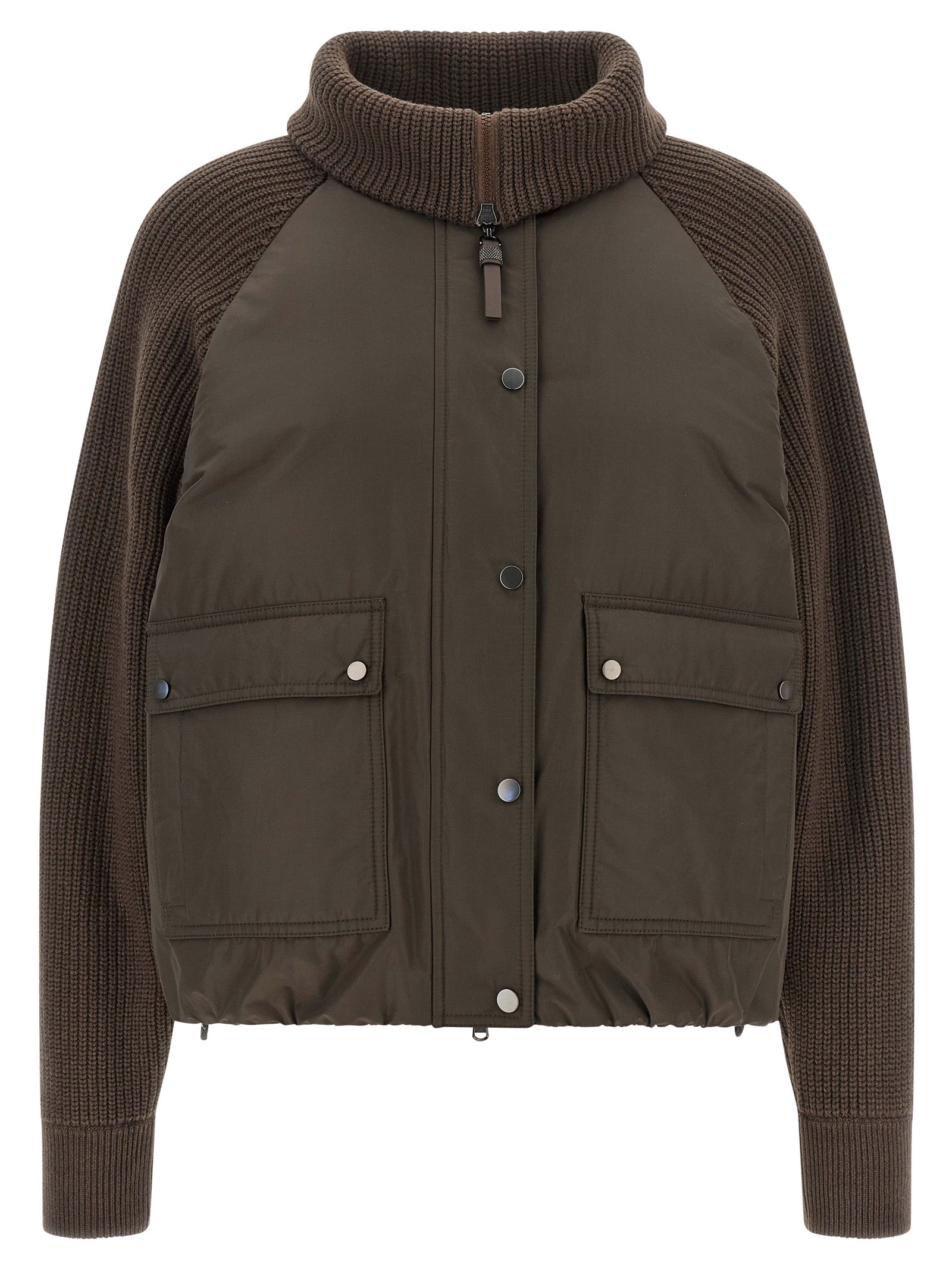 Brunello Cucinelli Women Knit Insert Down Jacket BRUNELLO CUCINELLI
