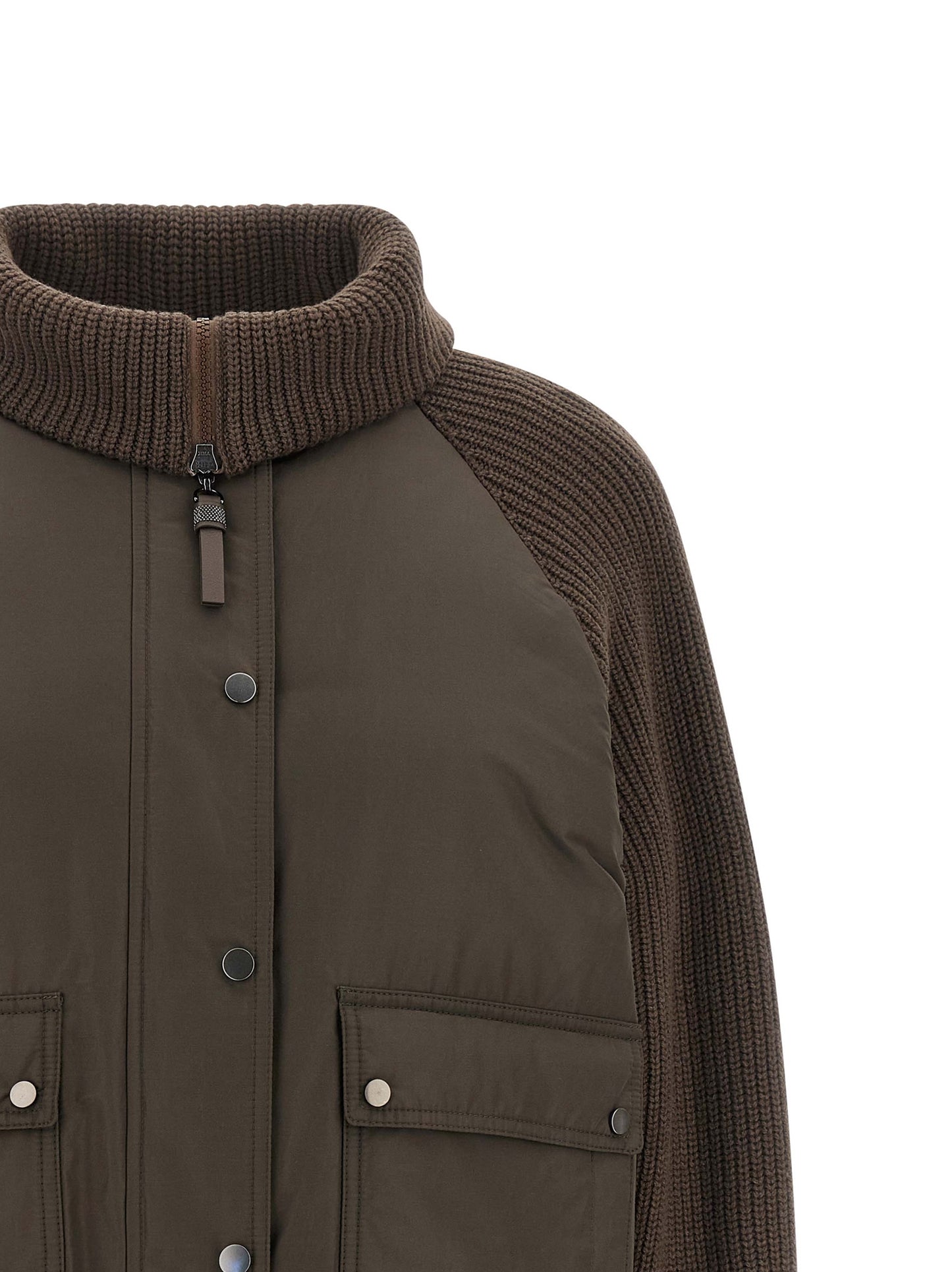 Brunello Cucinelli Women Knit Insert Down Jacket BRUNELLO CUCINELLI