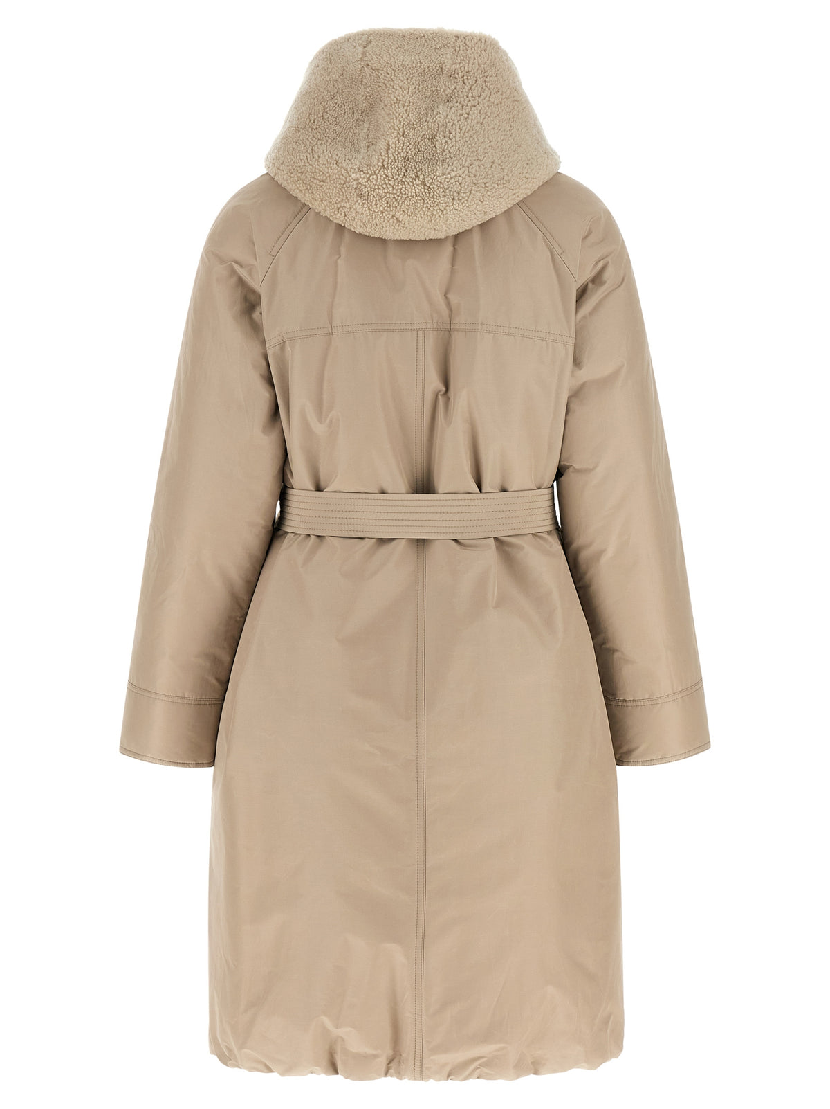 Brunello Cucinelli Women Beige Long Down Jacket BRUNELLO CUCINELLI