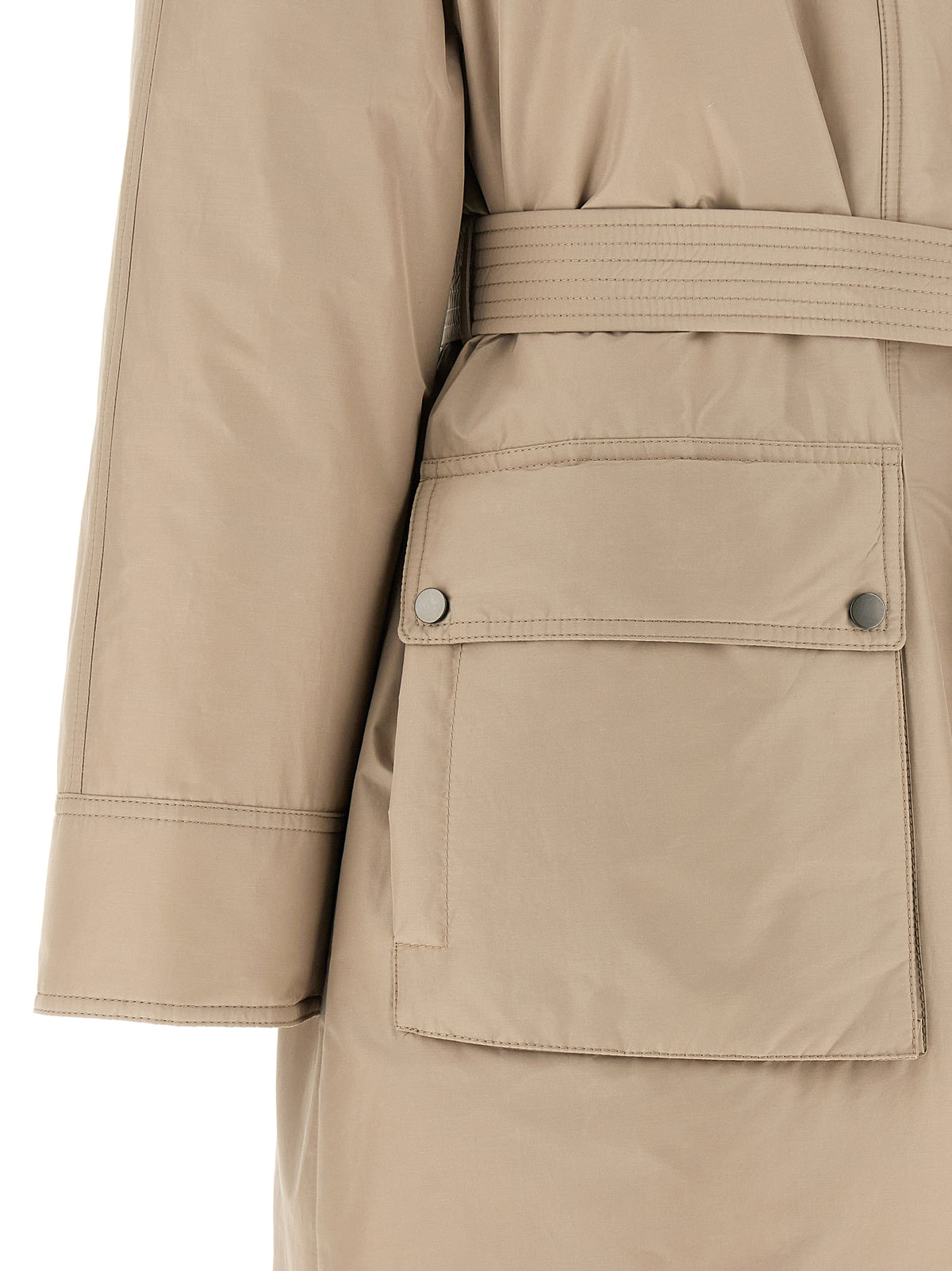 Brunello Cucinelli Women Beige Long Down Jacket BRUNELLO CUCINELLI