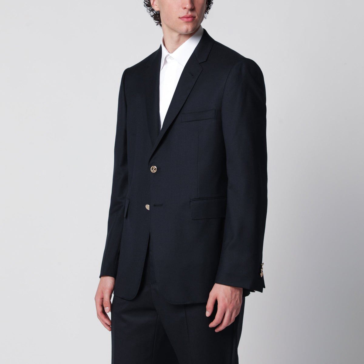 Thom Browne Single-Breasted Navy Blue Wool Jacket Men THOM BROWNE