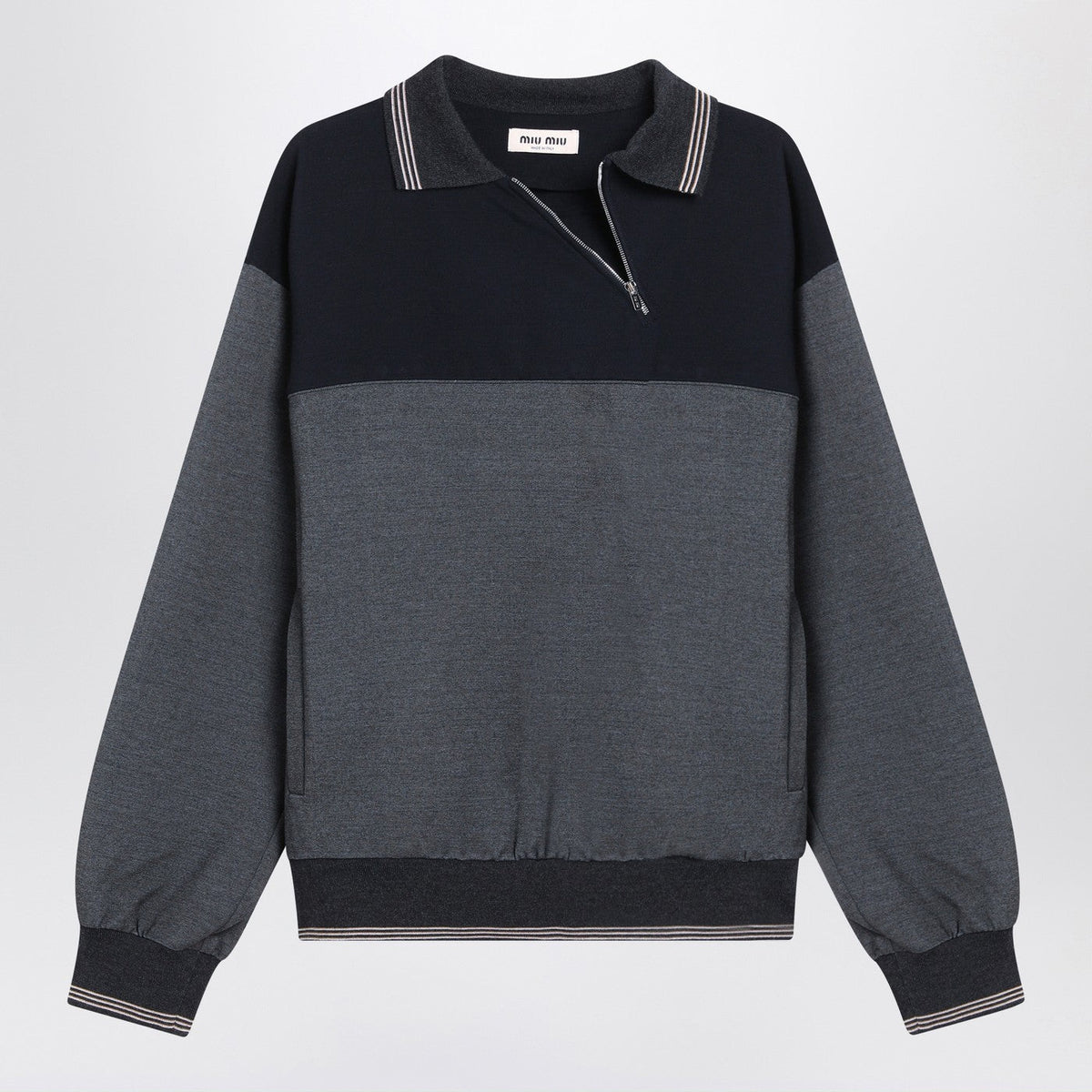 Miu Miu Sweatshirt With Zip Anthracite/Blue Women MIU MIU