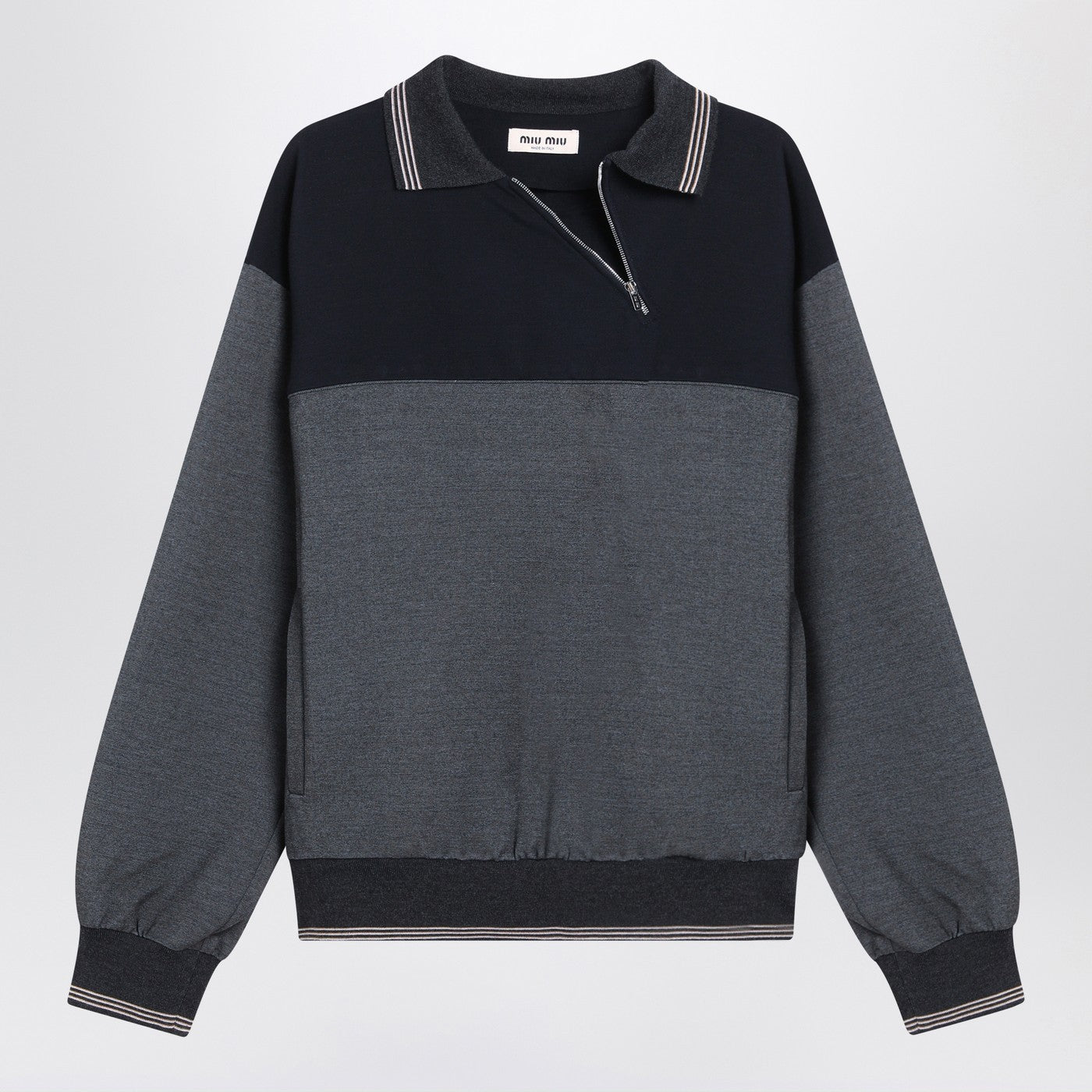 Miu Miu Sweatshirt With Zip Anthracite/Blue Women MIU MIU