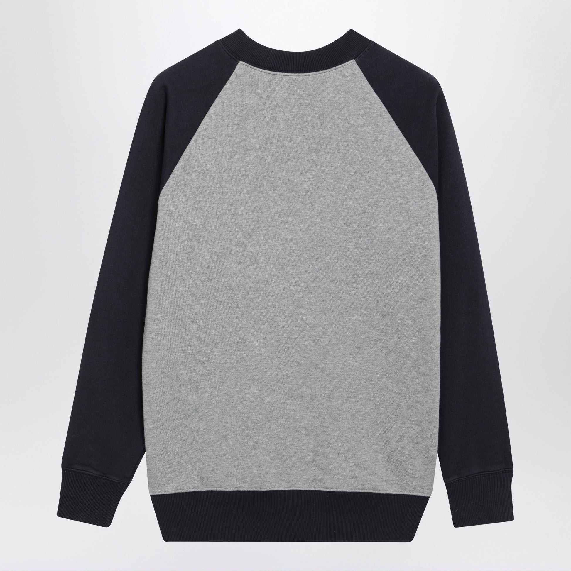 Miu Miu Grey/Navy Color-Block Crewneck Sweatshirt In Cotton Women MIU MIU