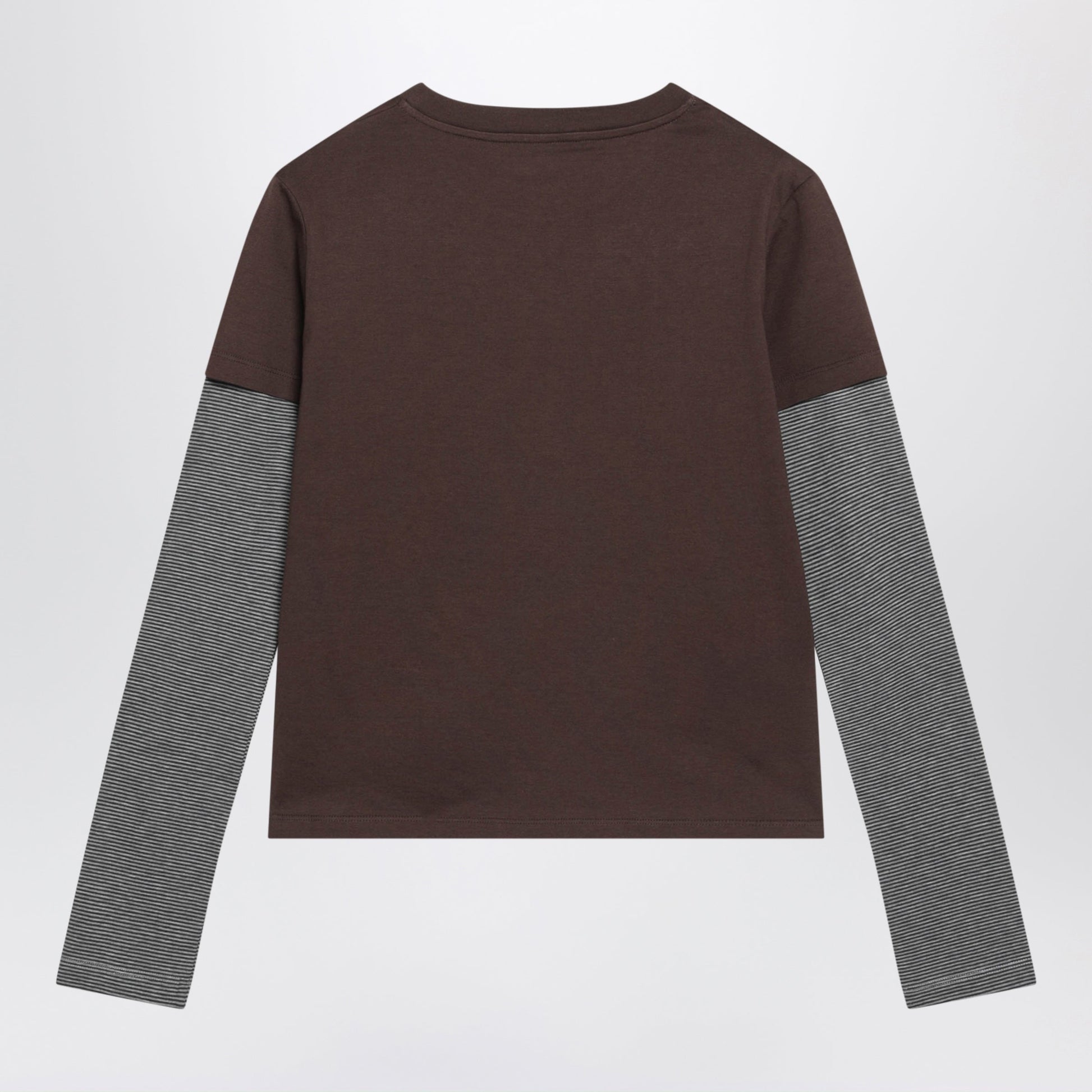 Miu Miu Cocoa/Anthracite Cotton Jersey T-Shirt Women MIU MIU
