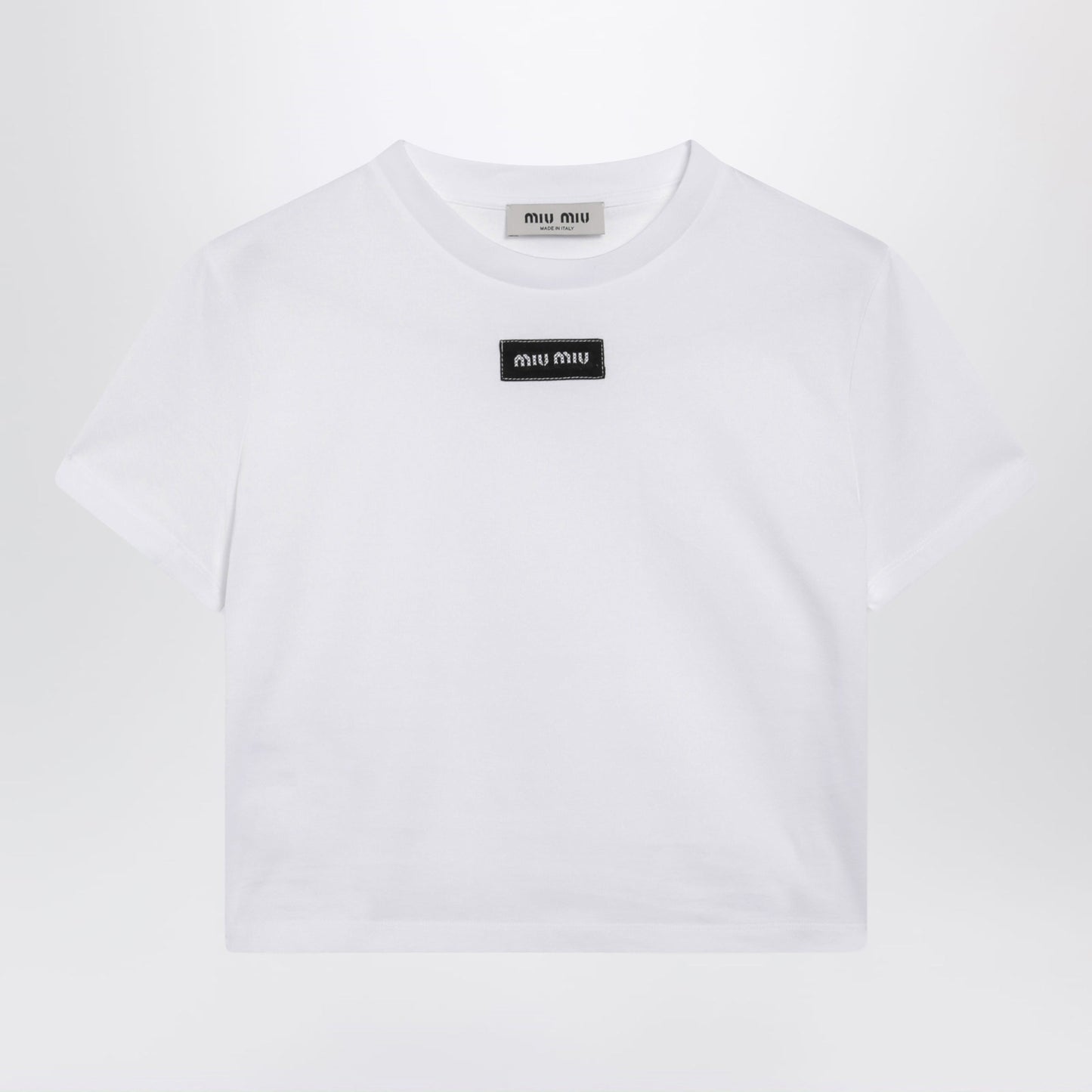 Miu Miu White Jersey T-Shirt With Logo Women MIU MIU