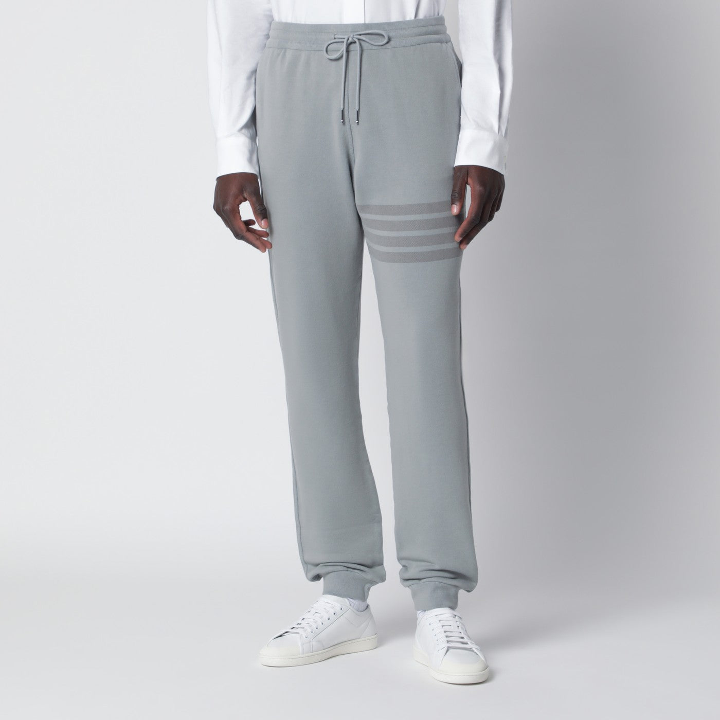 Thom Browne Grey Cotton Jogging Trousers Men THOM BROWNE